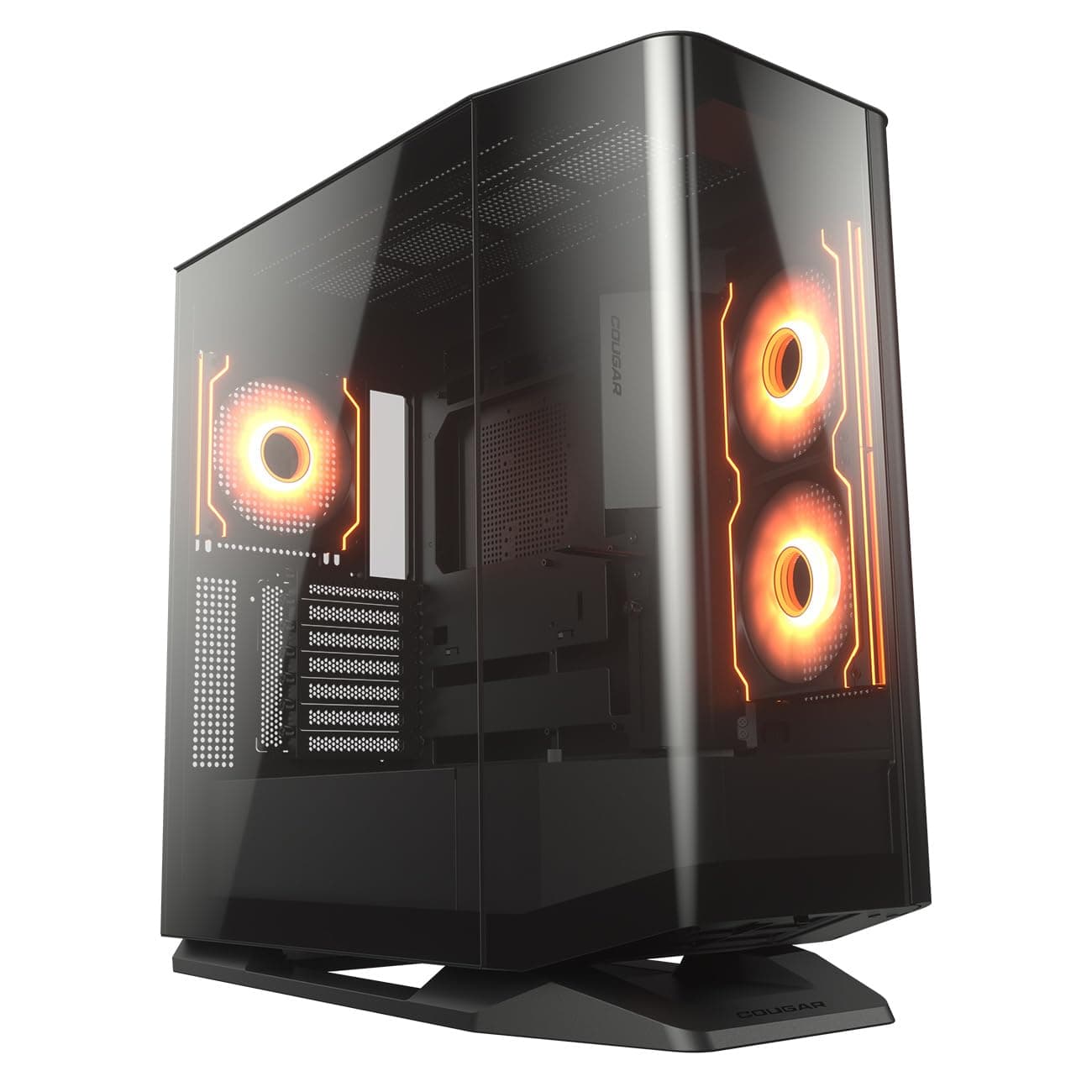 COUGAR FV270 RGB Mid Tower EATX/ATX PC Gaming Gehäuse mit gebogenem gehärtetem Glas – Schwarz RGB Bild 2
