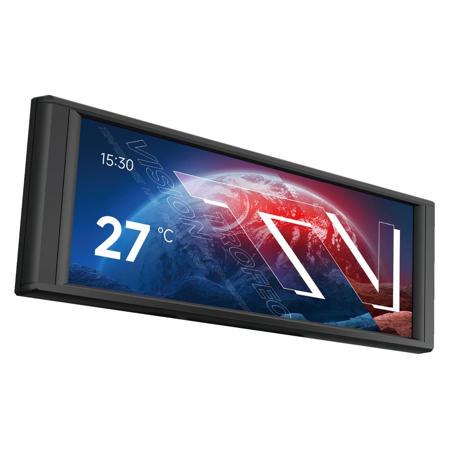 THERMALRIGHT Trofeo Vision LCD Schwarz 6,86 Zoll magnetisches IPS-Gehäuse Wasserkühlung Display, 1280x480 Auflösung, endlose Themen zum Anpassen 6.86-in Black