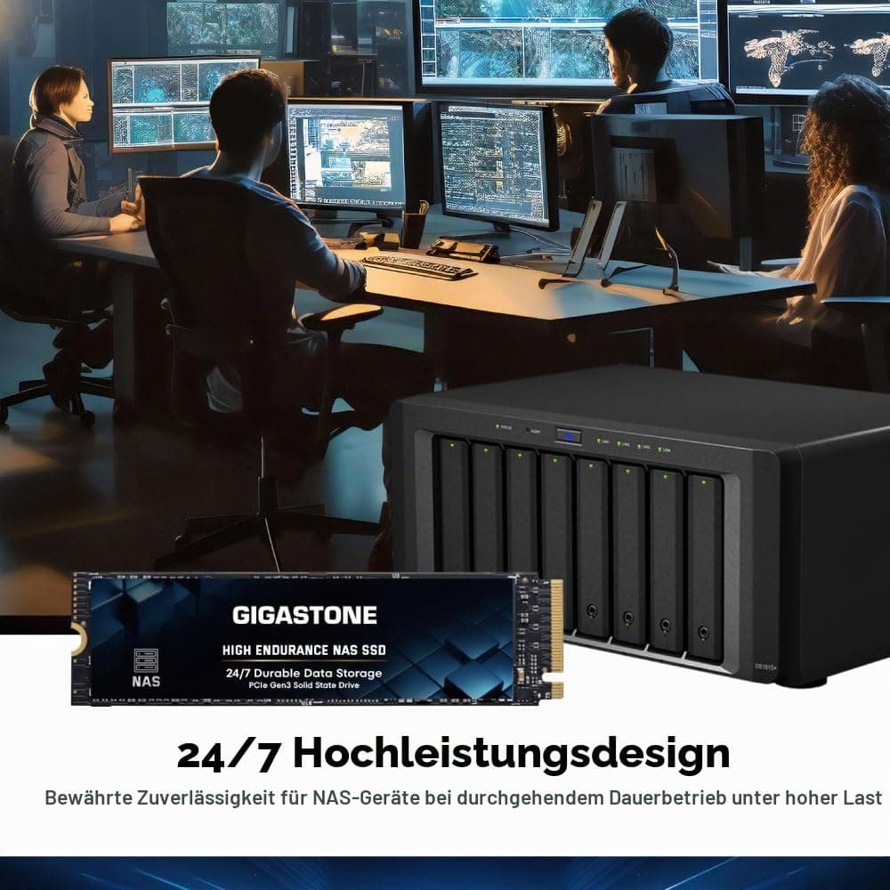 Gigastone SSD 500 GB (2er-Pack) M.2 NAS SSD 24/7 High Endurance Cache für Network Attached Storage Business Data Center Personal Cloud PCIe 3.0 NVMe NAS internes Solid-State-Laufwerk Gen3 NAS 500GBx2 Bild 5