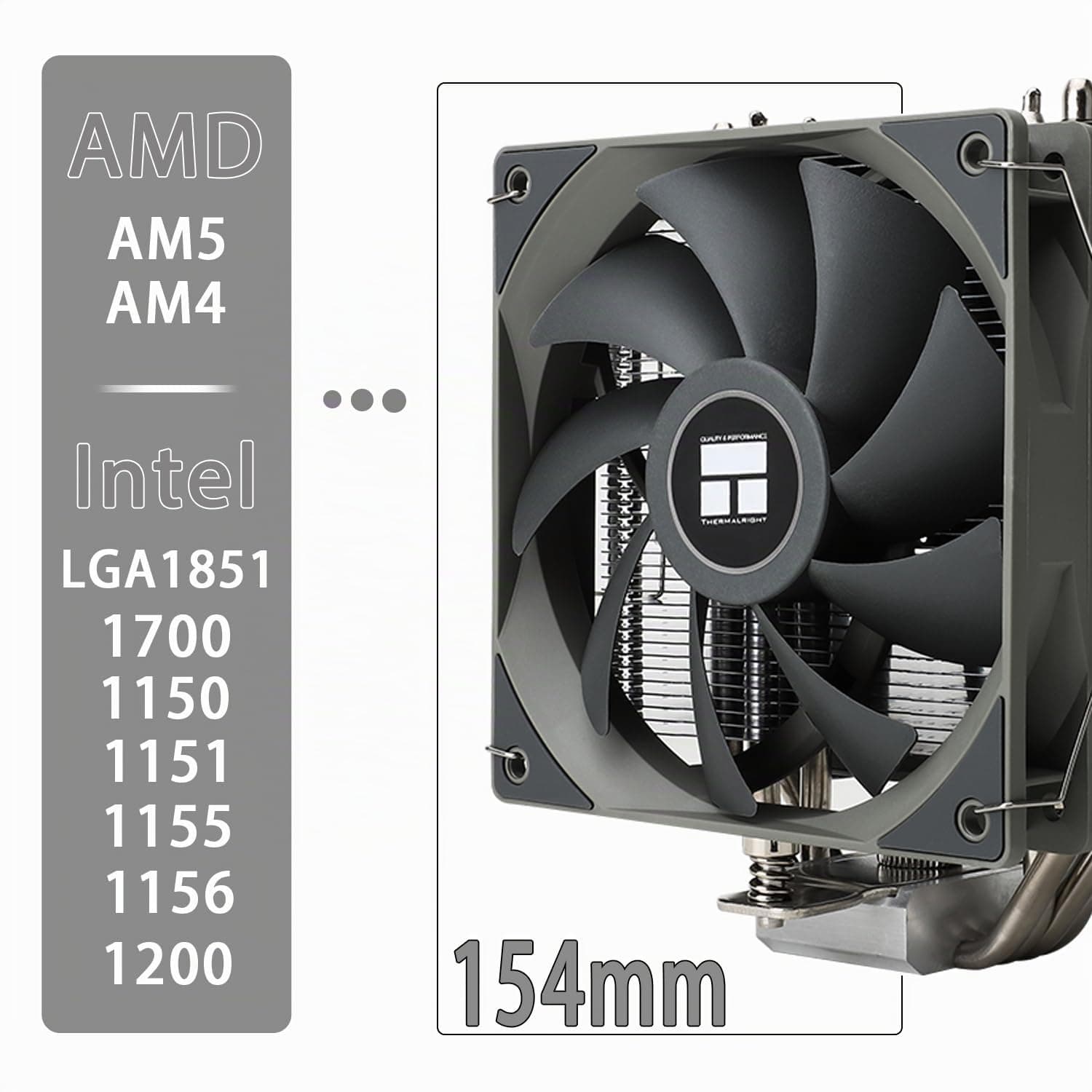 TR-Thermalright Assassin Spirit 120 V2 PLUS CPU Kühler, Doppel-Leise-Lüfter CPU Luftkühler, 1500 U/min, kompatibel mit Intel LGA1851/1700/1150/1151/1200 & AMD AM5/AM4 Bild 5
