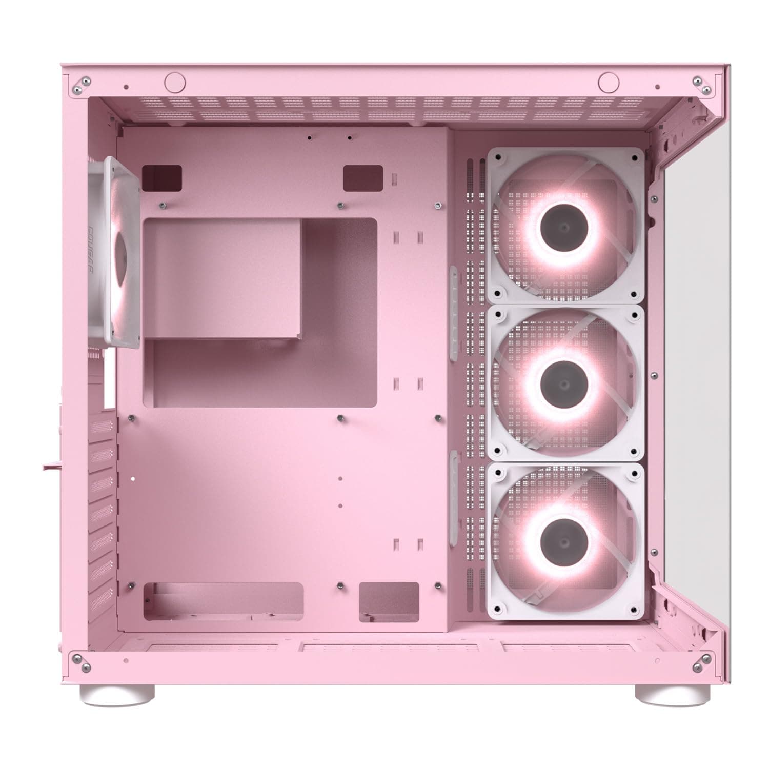 Cougar Cube Midi-Tower-Gehäuse aus Gehärtetem Glas, FV150 ARGB, Rosa Bild 5