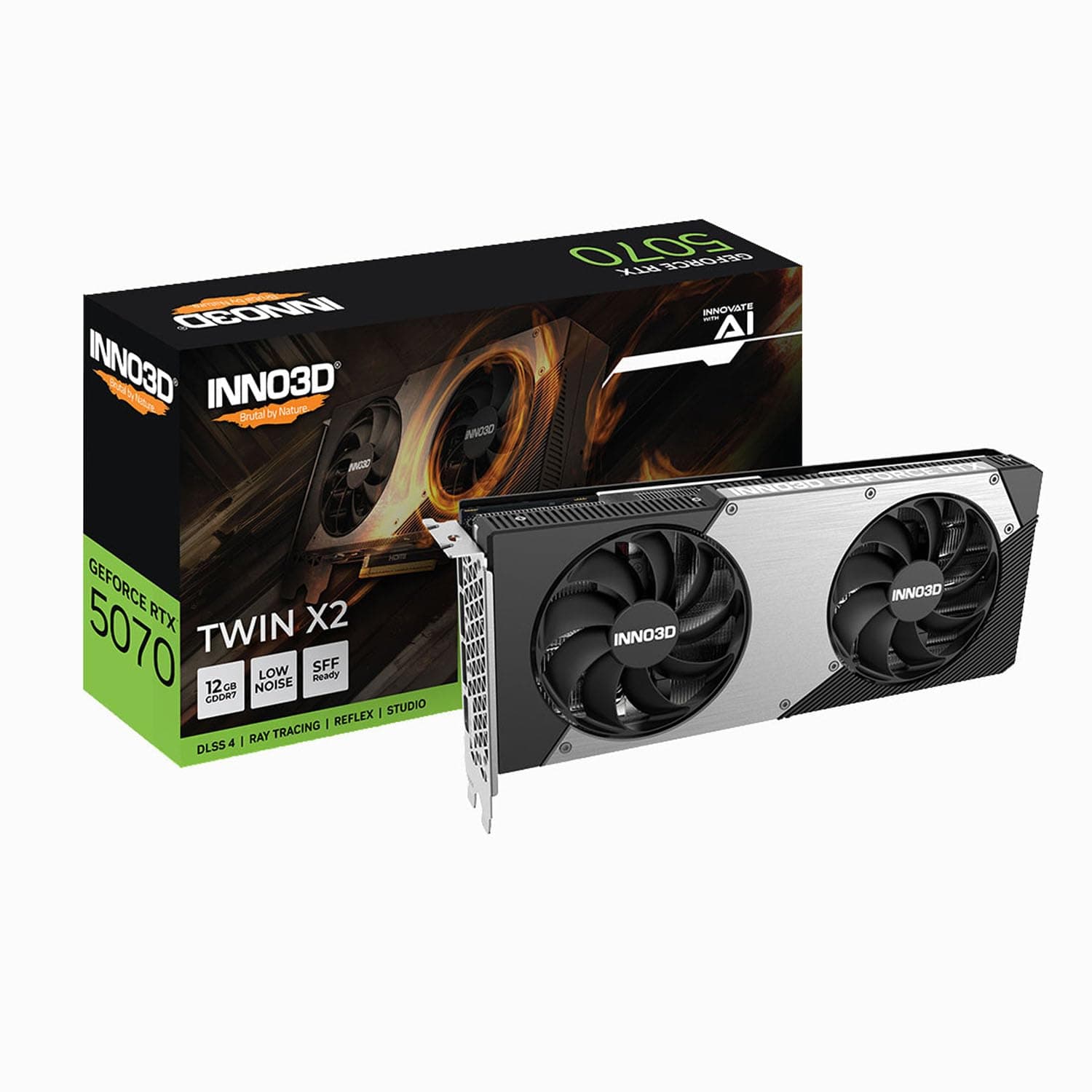 INNO3D NVIDIA GeForce RTX 5070 Twin X2 12GB GDDR7 Gaming Graphics Card (Dual Fan, 2 Slot, Reflex 2 RTX AI DLSS4) Bild 2