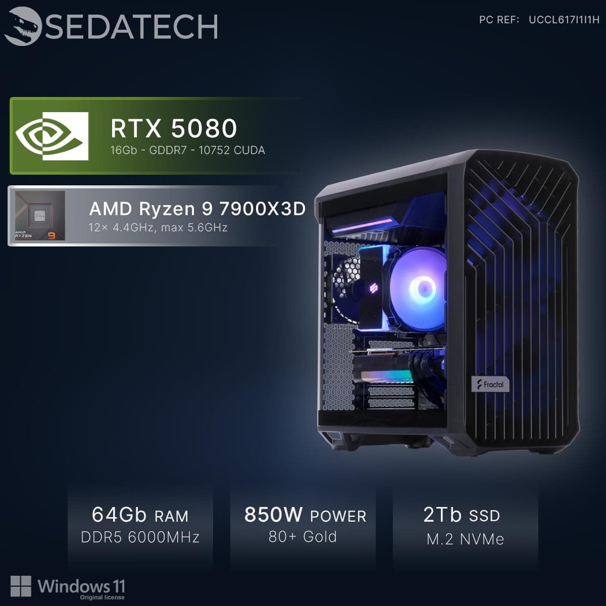 Sedatech Gaming PC • RTX 5080 | AMD Ryzen 9 7900X3D | 64GB DDR5 | 2TB SSD M.2 | WLAN 7 | BT 5.4 | Win 11 35) Ryzen 9 7900X3D - RTX5080 - 64Gb 2) Windows Bild 3