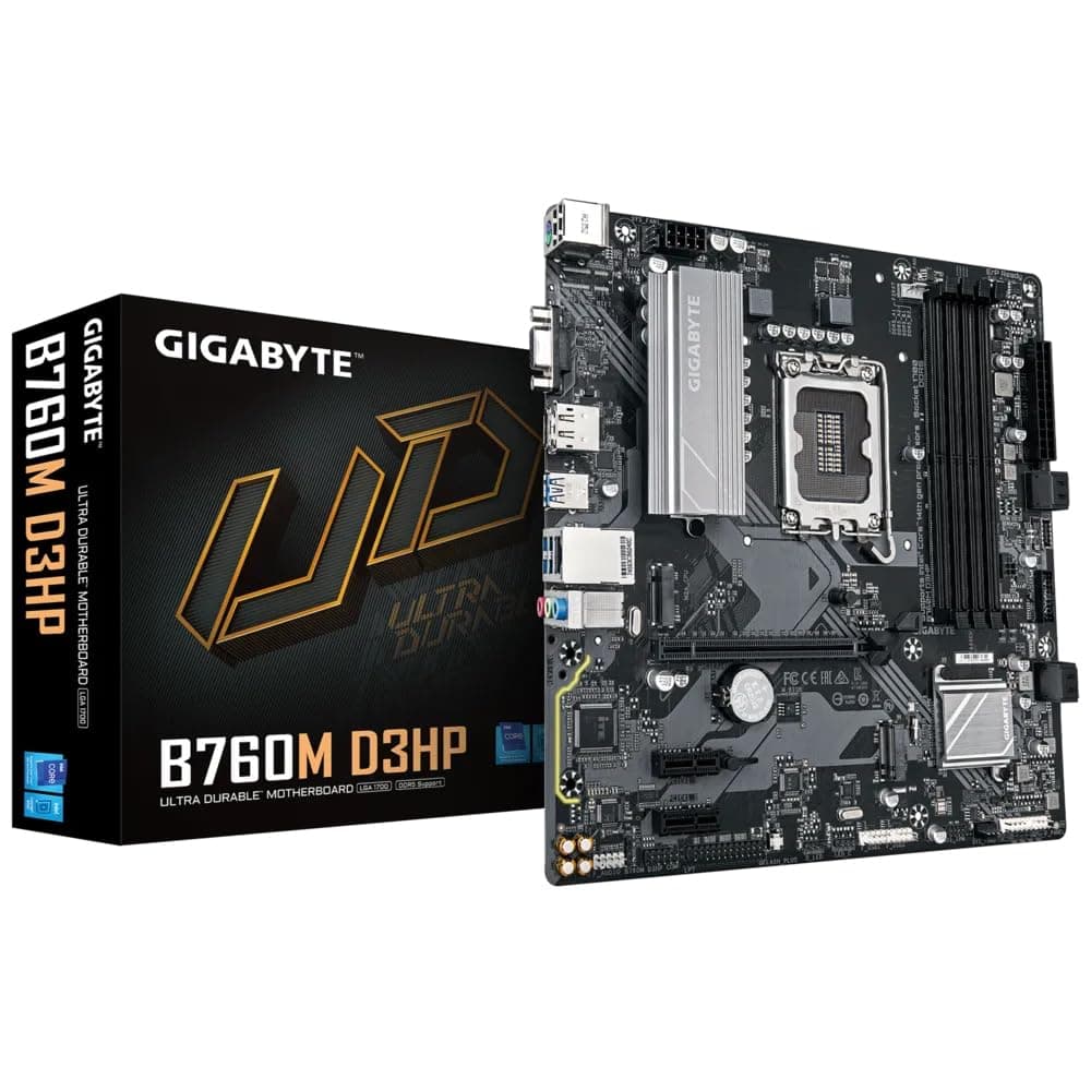 GIGABYTE B760M D3HP Mainboard - Intel Core CPUs der 14. Generation, 4+1+1 Phasen VRM, bis zu 5600 MHz DDR5, 2xPCIe 4.0 M.2, GbE LAN, USB 3.2 Gen 1 Bild 2
