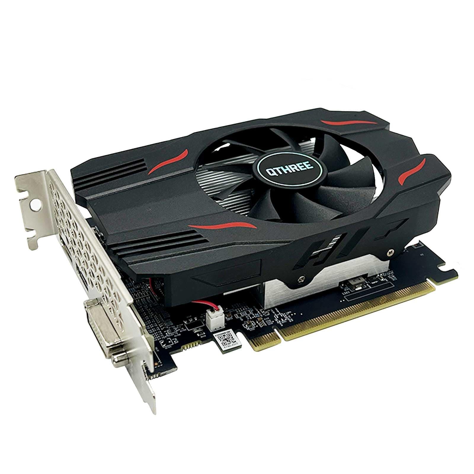 QTHREE Radeon RX 560 Grafikkarte, 4GB GDDR5 128-bit, HDMI, DisplayPort, DVI, Grafikkarten für PC, GPU, Videokarte, PCI Express x8, DirectX 12