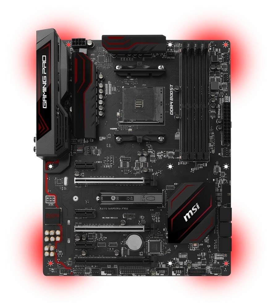 MSI X370 GAMING PRO, Sockel AM4, DDR4, HDMI,DVI 1x M.2 & 10x USB 3.1(2x Gen2 & 8x Gen1), 1x USB-C ATX Mainboard Bild 2