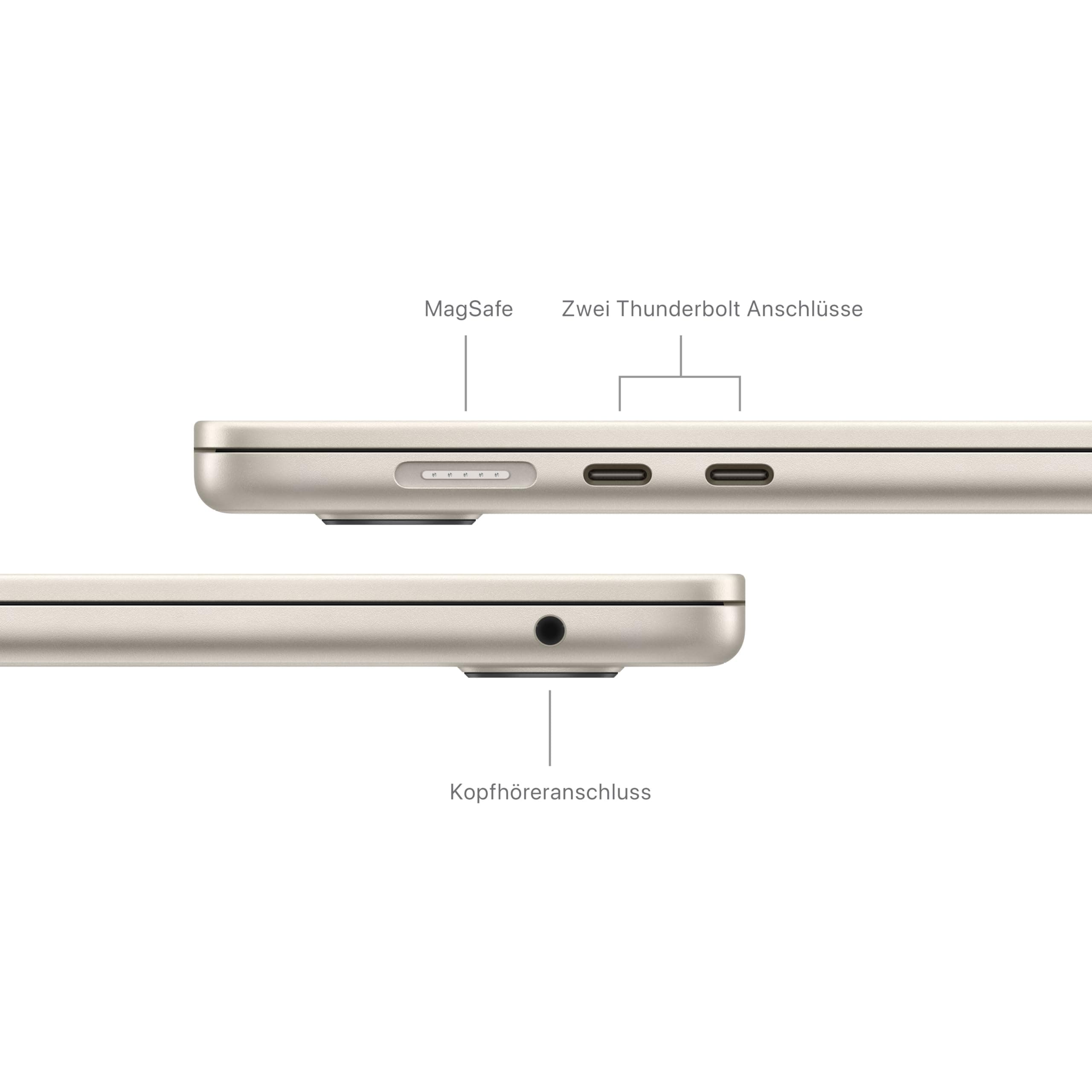 Apple 2024 15" MacBook Air Laptop mit M3 Chip: 15,3" Liquid Retina Display, 8 GB gemeinsamer Arbeitsspeicher, 256 GB SSD Speicher, beleuchtete Tastatur, 1080p FaceTime HD Kamera, Touch ID, Polarstern Polarstern 8 GB Gemeinsamer Arbeitsspeicher 256 GB SSD Bild 5