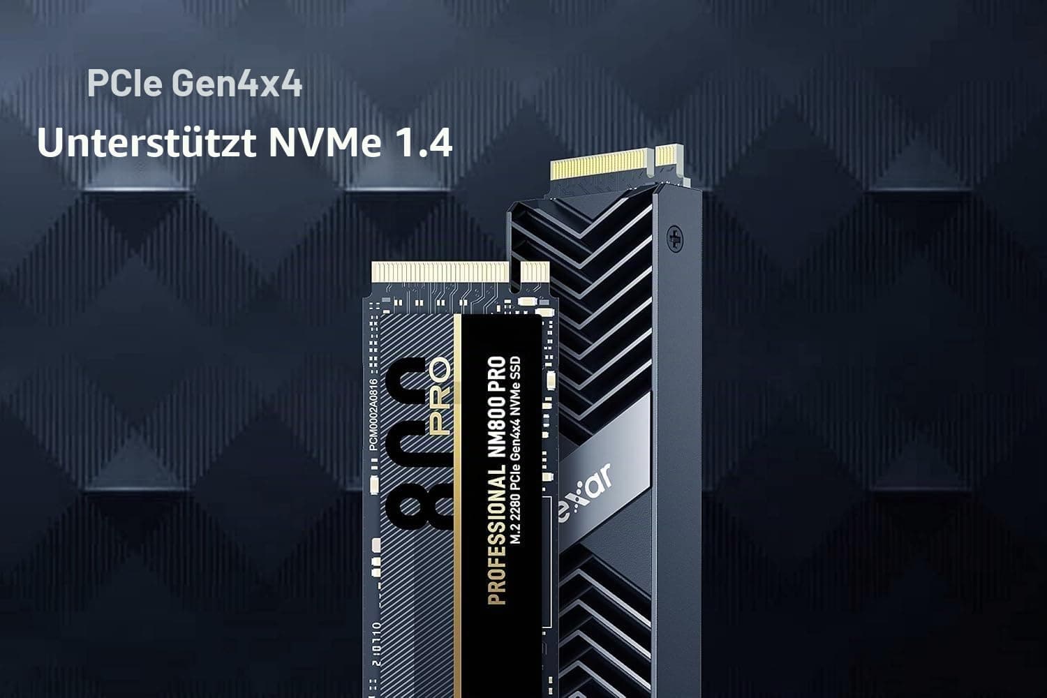 Lexar SSD NM800 Pro 8 TB Professionell PCIe Gen4 NVMe M.2 2280 mit Kühlkörper, bis zu 7.000 MB/s Lesen und 6.600 MB/s Schreiben, interne SSD für PS5, Spiele und Kreativität, Schwarz Bild 4