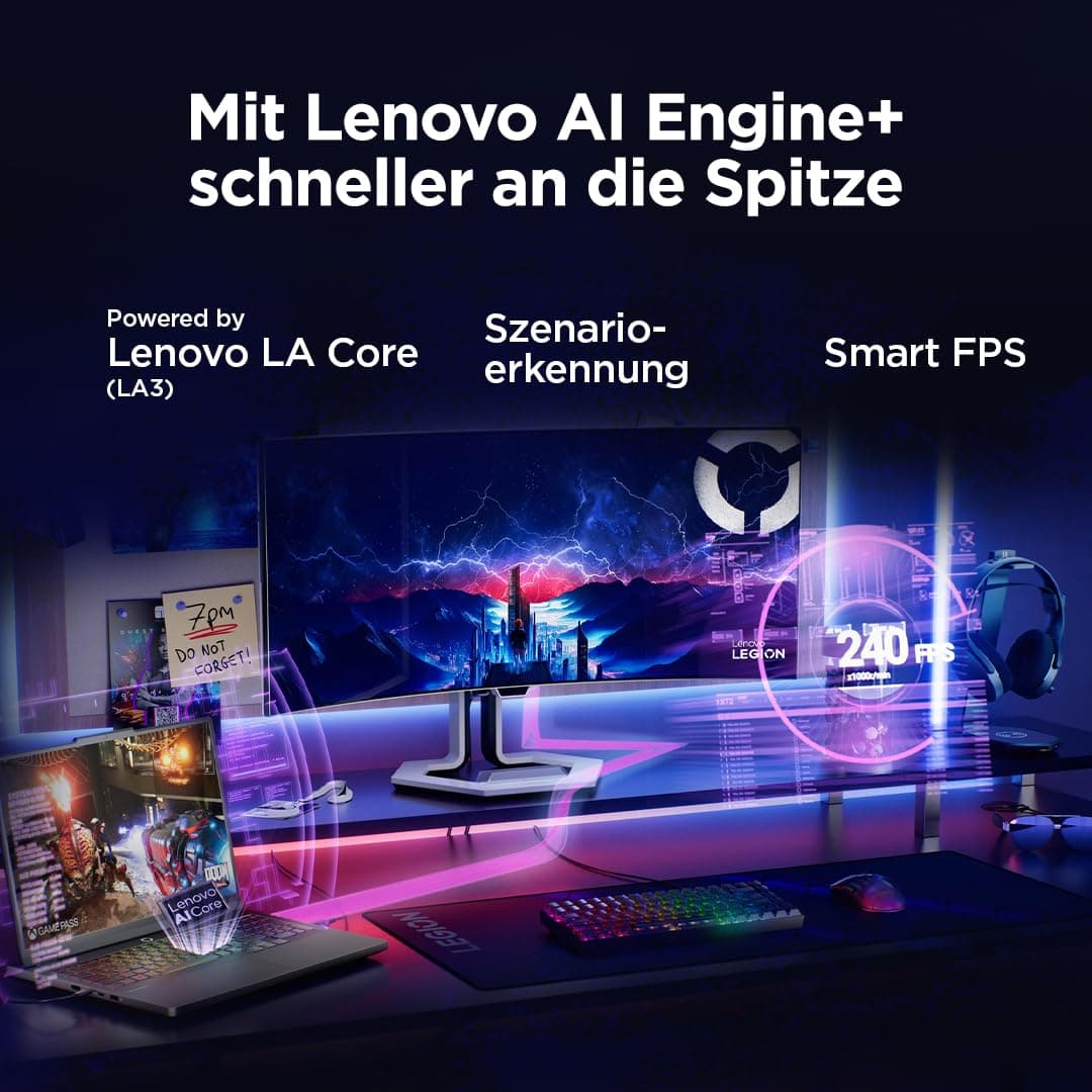 Lenovo Legion Pro 5 Gaming AI Laptop | 16" WQXGA OLED 240Hz | Intel Core Ultra 9 275HX | 32GB RAM | 1TB SSD | NVIDIA GeForce RTX 5070Ti | Windows 11 | QWERTZ | Schwarz | 3 Monate GamePass Bild 8