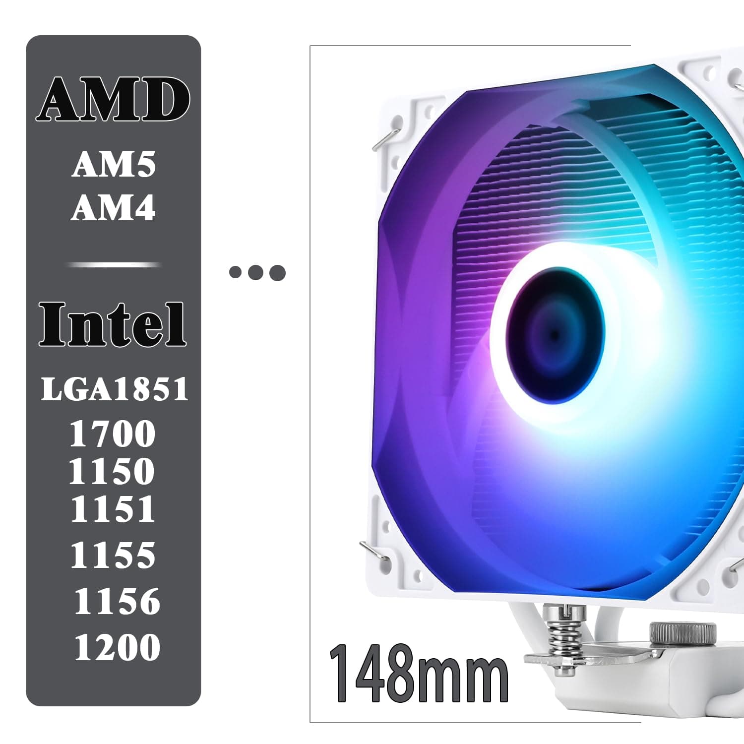 TR-Thermalright Assassin X 120R SE White ARGB CPU Kühler-4 Heatpipes, Ruhig 120mm CPU-Lüfter,1550U/min, für AM4/AM5, Intel LGA1851/1700/115x/1200, PC-Kühler-Weiß ARGB Assassin X 120 R SE White ARGB Bild 5
