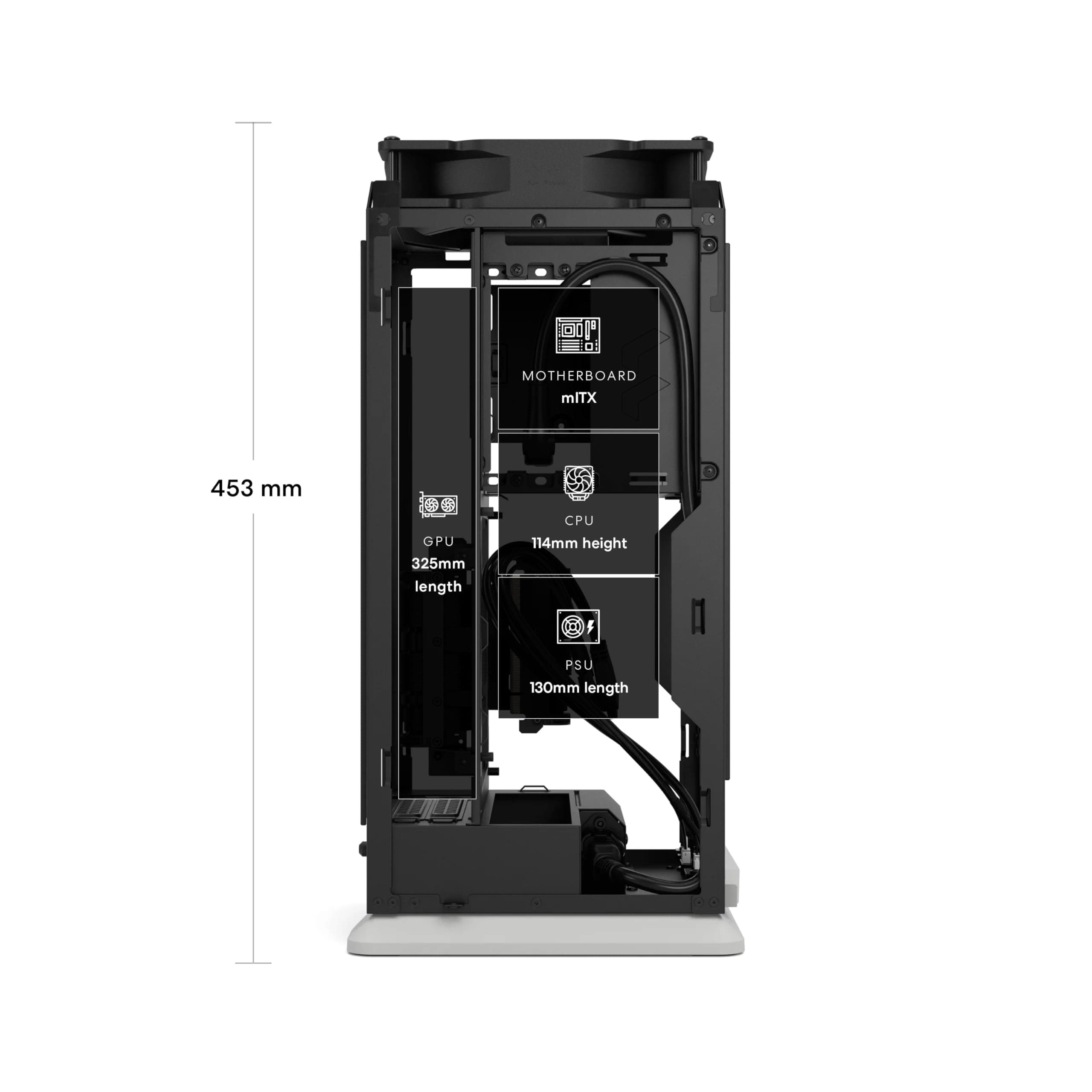 Fractal Design PC Gehäuse Mood Grau - Elegantes Stoffdesign, 180 mm Lüfter, m-ITX, Effiziente Kühlung Light Grey Bild 3