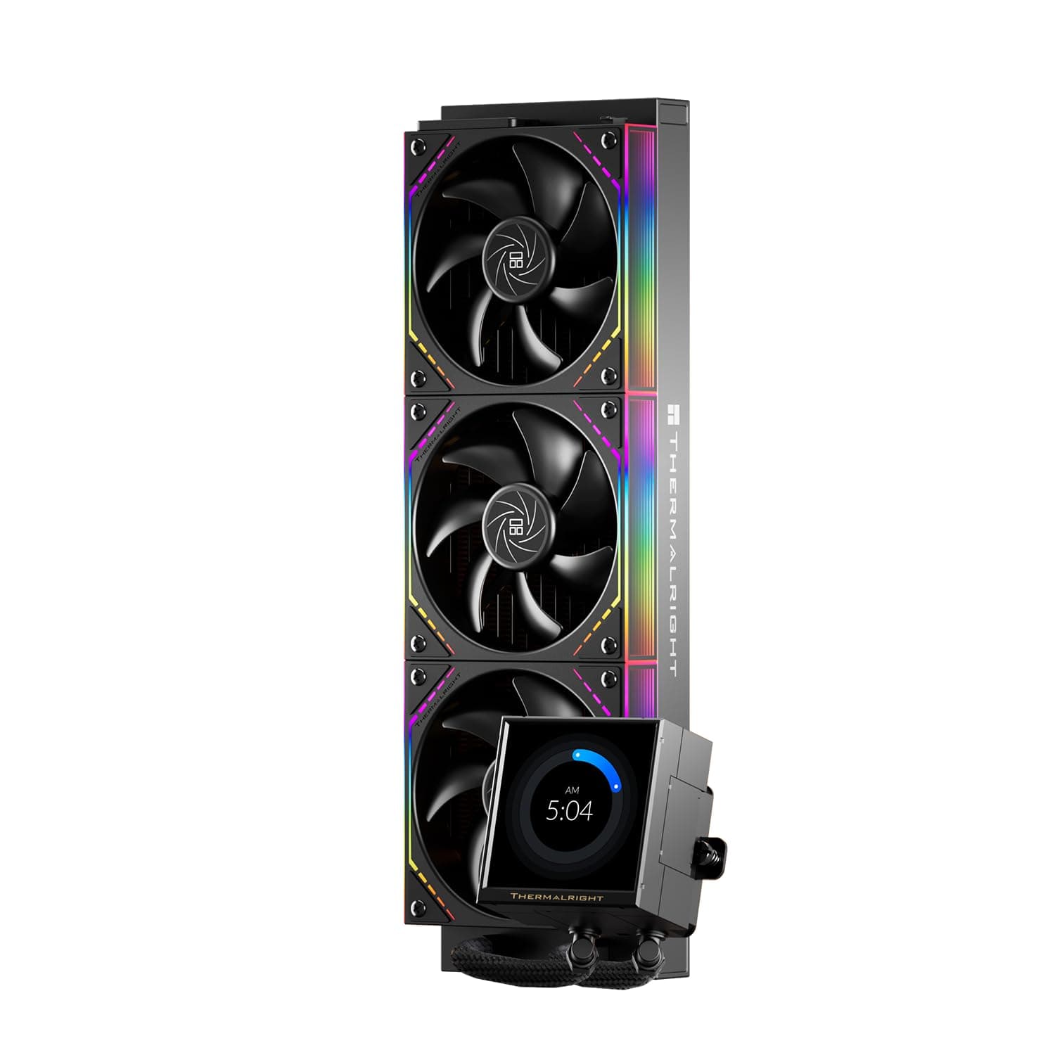 TR Peerless Vision 360 ARGB Black CPU-Wasserkühler,3 PWM-Lüfter-Wireless-Spleißen, IPS-LCD-Bildschirm mit 480x480 Auflösung-3,95-Zoll, für Intel LGA1851/1700,AM4/AM5, CPU-Flüssigkeitskühler