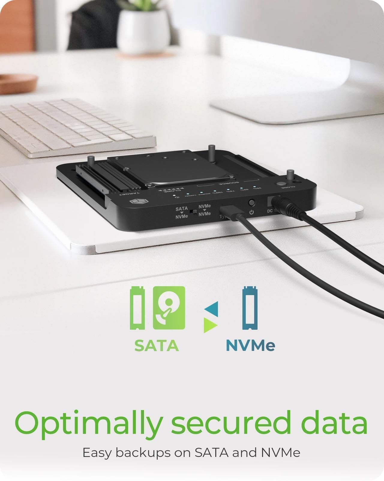 ICY BOX SSD M.2 NVMe Gehäuse, USB 3.1 (Gen2, 10 Gbit/s), Kühlsystem, USB-C, USB-A, PCIe M-Key, Aluminium, grau Anthrazit Bild 5