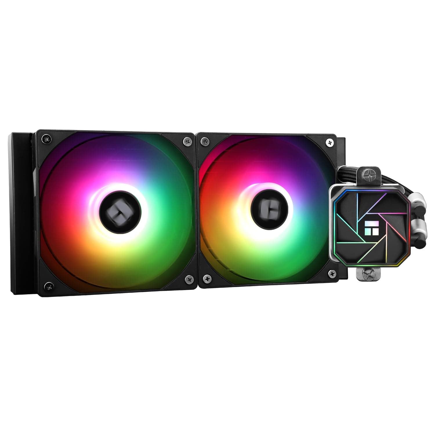 TR AQUA ELITE 240V3, AIO Pumpenkopfgeschwindigkeit bis zu 3300RPM, TL-C12B-S V2×2 PWM Lüfter, für AMD / AM4 / AM5, Intel LGA1150 / 1151/1200 / 2011/1700 CPU-Kühler 240mm 240-BLACK