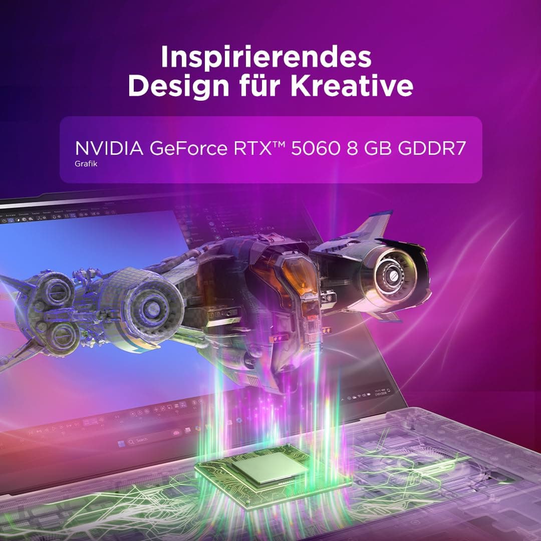 Lenovo Yoga Pro 9i Aura Edition Laptop | 16"3.2K OLED Touch Display | Intel Core Ultra 9 386H | 32GB RAM | 1TB SSD | NVIDIA GeForce RTX 5060 | Windows 11 | QWERTZ | Thunder Grau | 3 Jahre Premium Care Bild 6