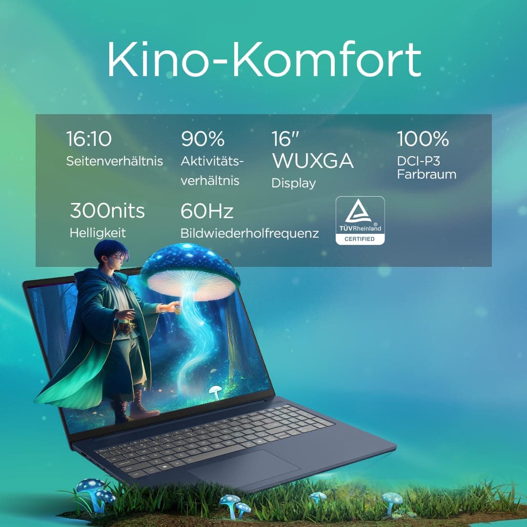 Lenovo IdeaPad Slim 5i Laptop | Copilot+ PC | 16" WUXGA Display | Intel Core Ultra 9 185H | 1TB SSD | 32GB RAM | Intel Arc Grafik | Windows 11 | QWERTZ | Cosmic Blau | 3 Monate Premium Care Bild 7