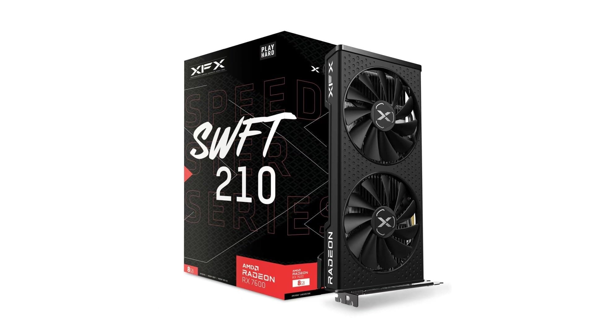 XFX Speedster SWFT210 Radeon RX 7600 Grafikkarte mit 8GB GDDR6 HDMI 3xDP, AMD RDNA 3 RX-76PSWFTFA