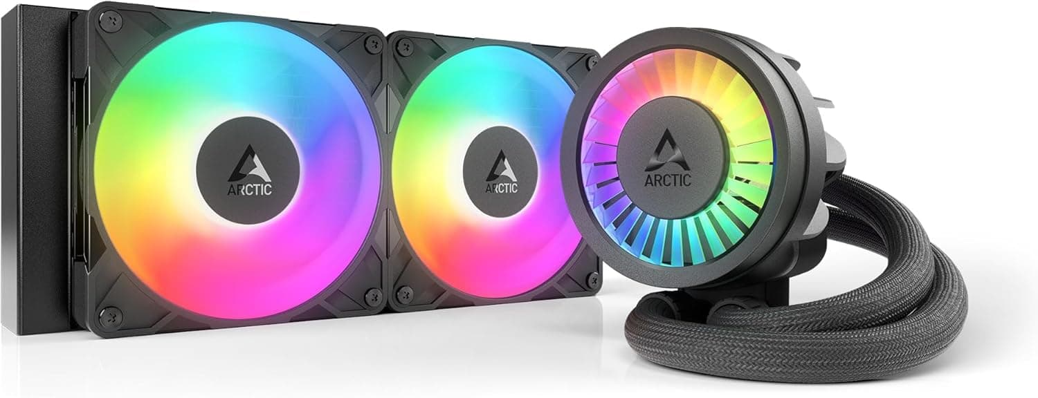 ARCTIC Liquid Freezer III Pro 240 A-RGB - AIO CPU Kühler, 2 x 120 mm Wasserkühlung, 38 mm Radiator, PWM-Pumpe, VRM-Lüfter, AMD AM5/AM4, Intel LGA1851/1700 Contact Frame - Schwarz Bild 2
