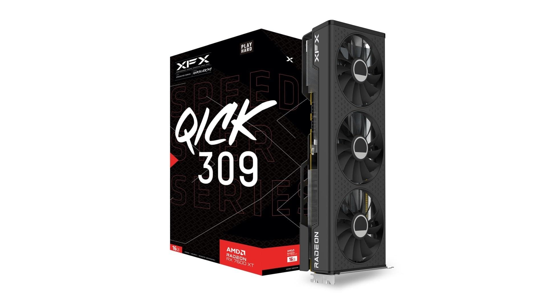 XFX Grafikkarte Speedster QICK309 Radeon RX 7600 XT schwarz (RX-76TQICKBP) RX 7600 XT QICK
