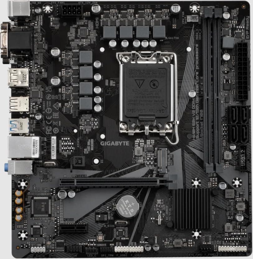 GIGABYTE H610M S2H V2 DDR4 Mainboard - Unterstützt Intel Core Prozessoren 14th CPUs, 6+1+1 Hybrid Phases Digital VRM, up to 3200MHz DDR4 (OC), 1xPCIe 3.0 M.2, GbE LAN, USB 3.2 Gen 1 Bild 6
