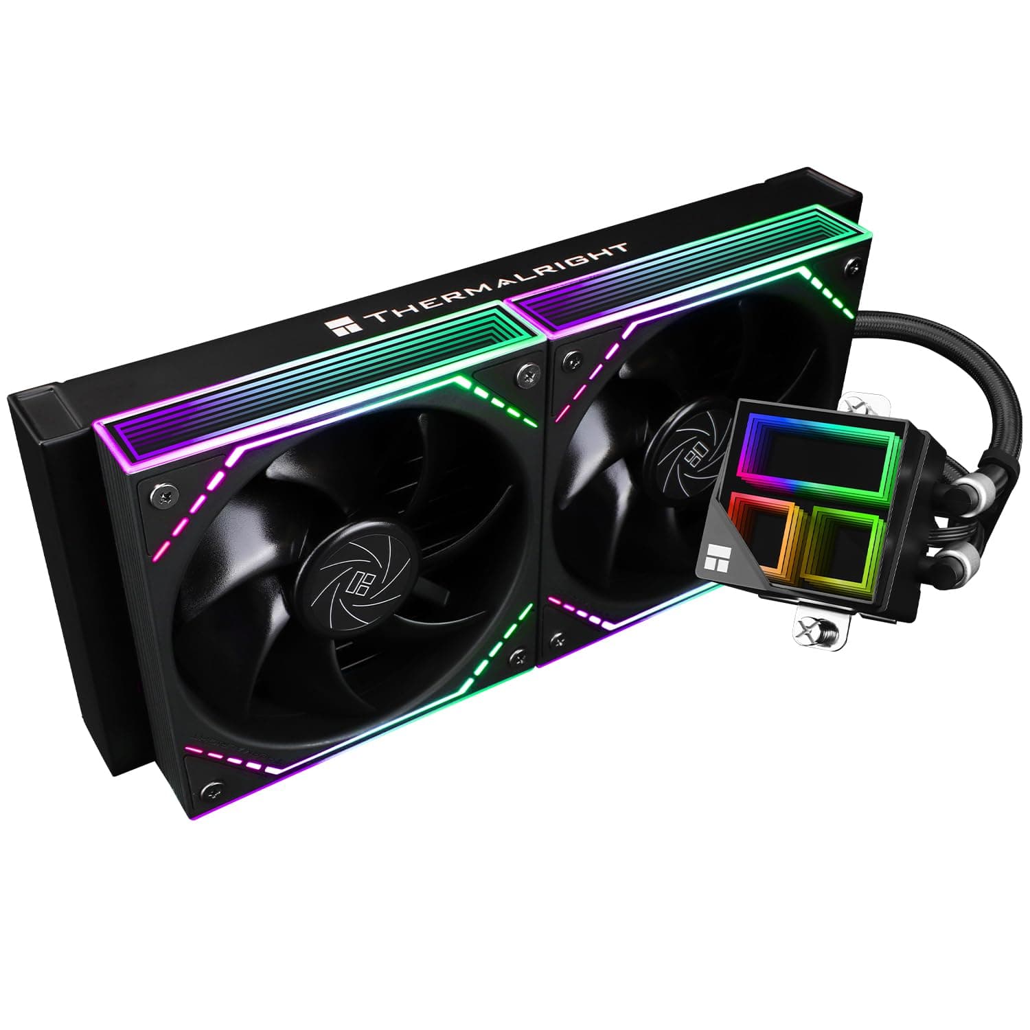 Thermalright Frozen Infinity 240 BLACK CPU-Wasserkühler, 240 Aio CPU-Kühler, Doppel-TL-M12-PWM-Lüfter, Infinity Mirror CPU-Kühler, für AMD/AM4/AM5, Intel LGA1851/1700/1150/1151 Bild 2