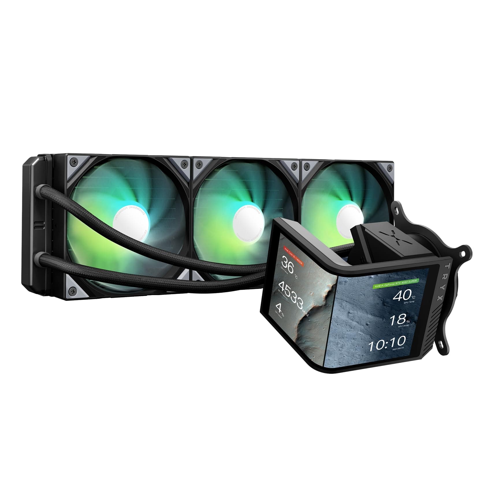 TRYX Panorama SE ARGB 360 Schwarz | 360mm AIO mit drehbarem 6,5" AMOLED Display für anamorphe 3D-Effekte, 3x RGB-Lüfter - für LGA 1851/1700/1200/115X & AM5/AM4 Bild 2