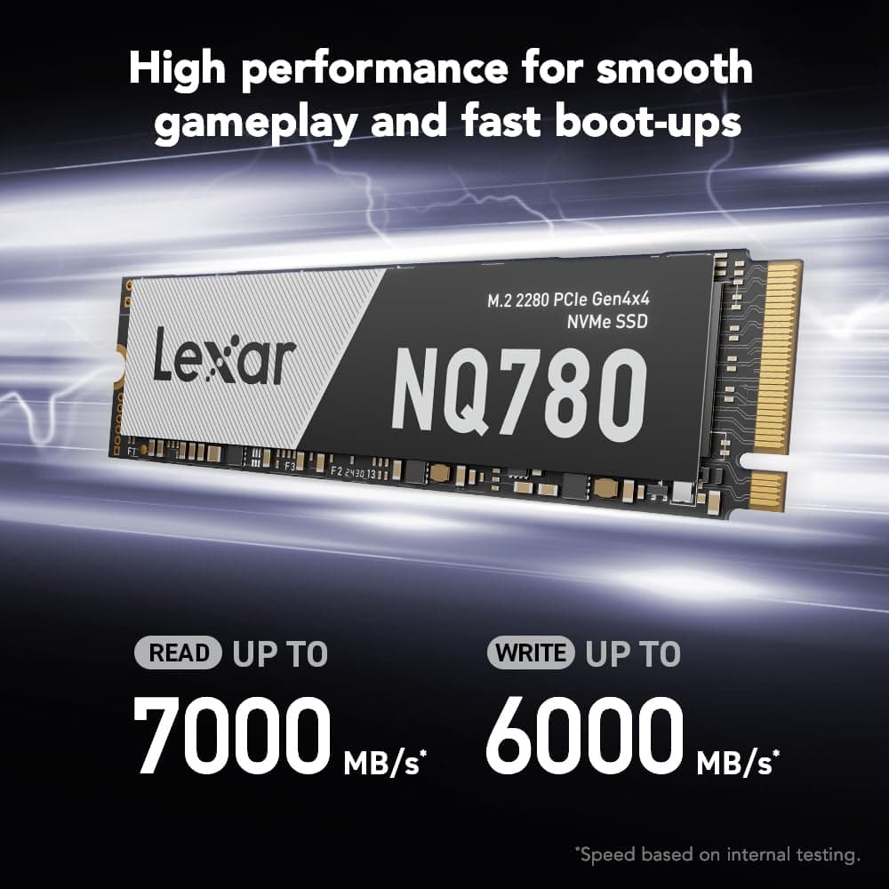 Lexar 4TB NQ780 SSD PCIe Gen4 NVMe M.2 2280 Internes Solid State Drive, bis zu 7000/6000 MB/s Lesen/Schreiben, kompatibel mit PS5, für Gamer und Creators (LNQ780X004T-RNNNU) Bild 3