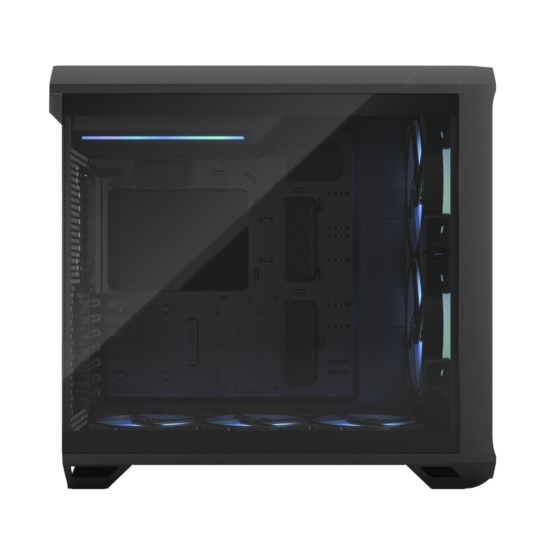 Fractal Design Torrent RGB PC-Gehäuse – Hervorragender Luftstrom mit 2X 180mm & 3X 140mm RGB Lüftern – Gehärtetes Glas – ATX Mid Tower für Gaming RGB Black Tempered Glass Bild 7