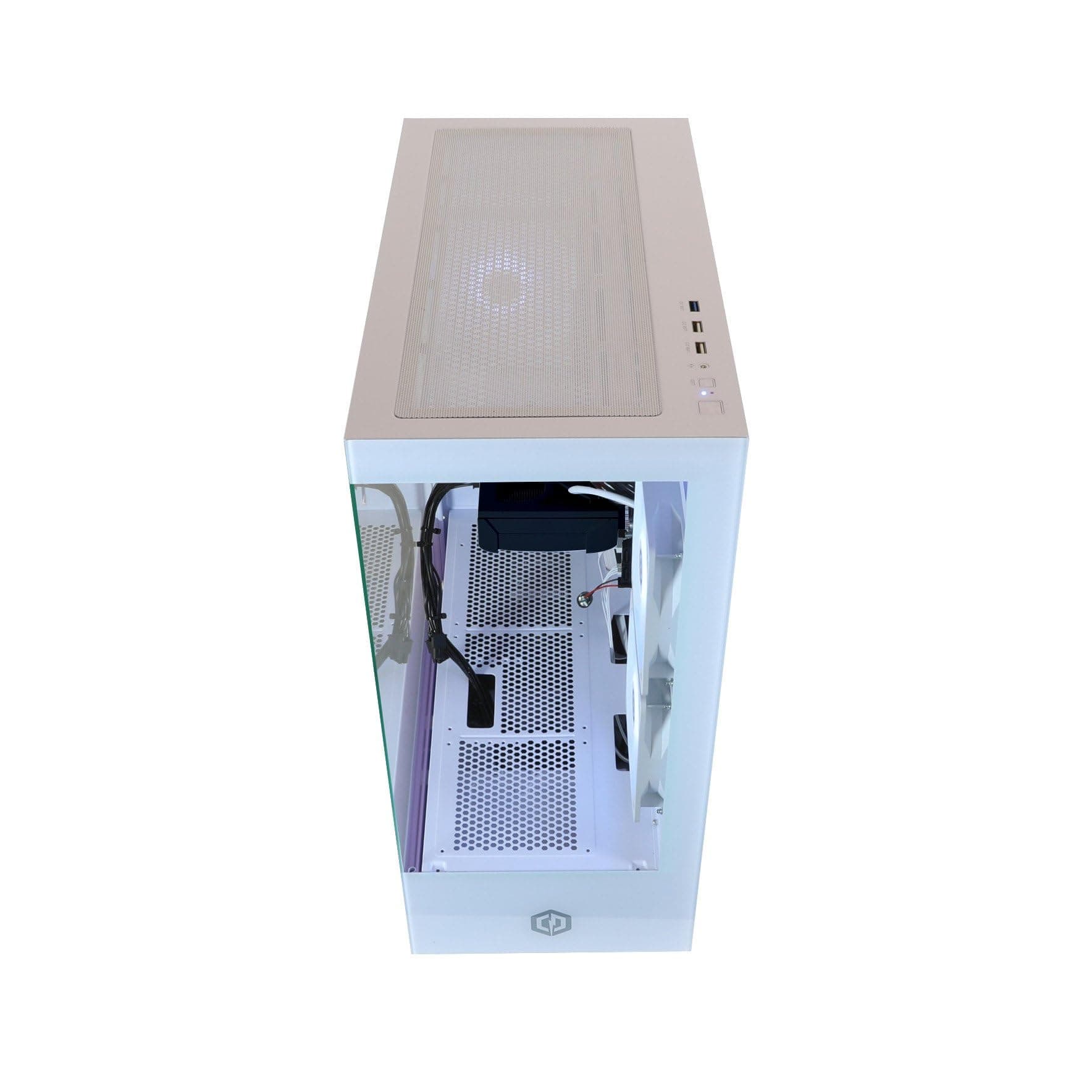 CYBERPOWERPC Wyvern Gaming PC - Intel Core i5 12400F, Nvidia RTX 5060, 16GB RAM, 1TB NVMe SSD, 650W PSU, Wi-Fi, Windows 11, Prism Panoramic White Intel Core i5 12400F , White Case Nvidia RTX 5060 Bild 4
