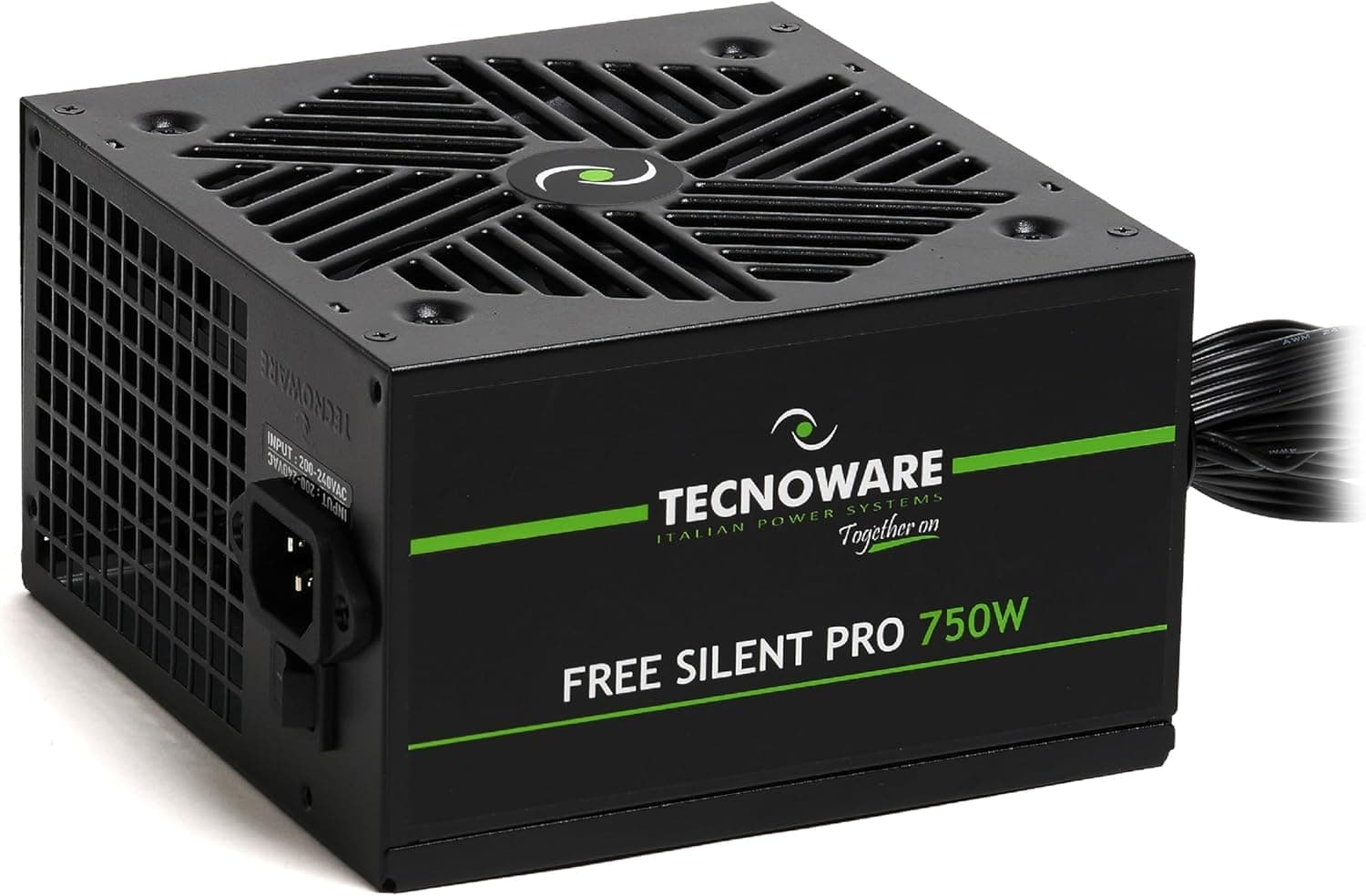 Tecnoware Power Systems Netzteil Free Silent PRO 750 für erweiterte PCs mit NVIDIA GeForce GTX - RTX Grafikkarte, leiser Lüfter, PCI-E Anschlüsse, CPU 4+4, SATA, Molex 750W ATX PCI-E
