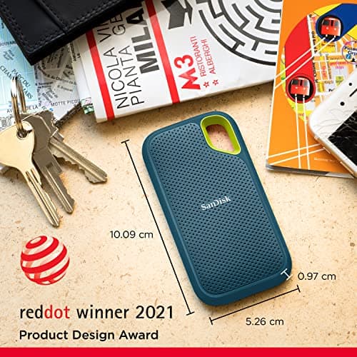 SANDISK Extreme Portable SSD 1TB (up to 1050 MB/s read, 1,000MB/s write, USB-C, NVMe Solid State Performance, IP65 rated for dust and water resistance, Updated Firmware) Monterey 1050MB/s 1 TB Bild 5