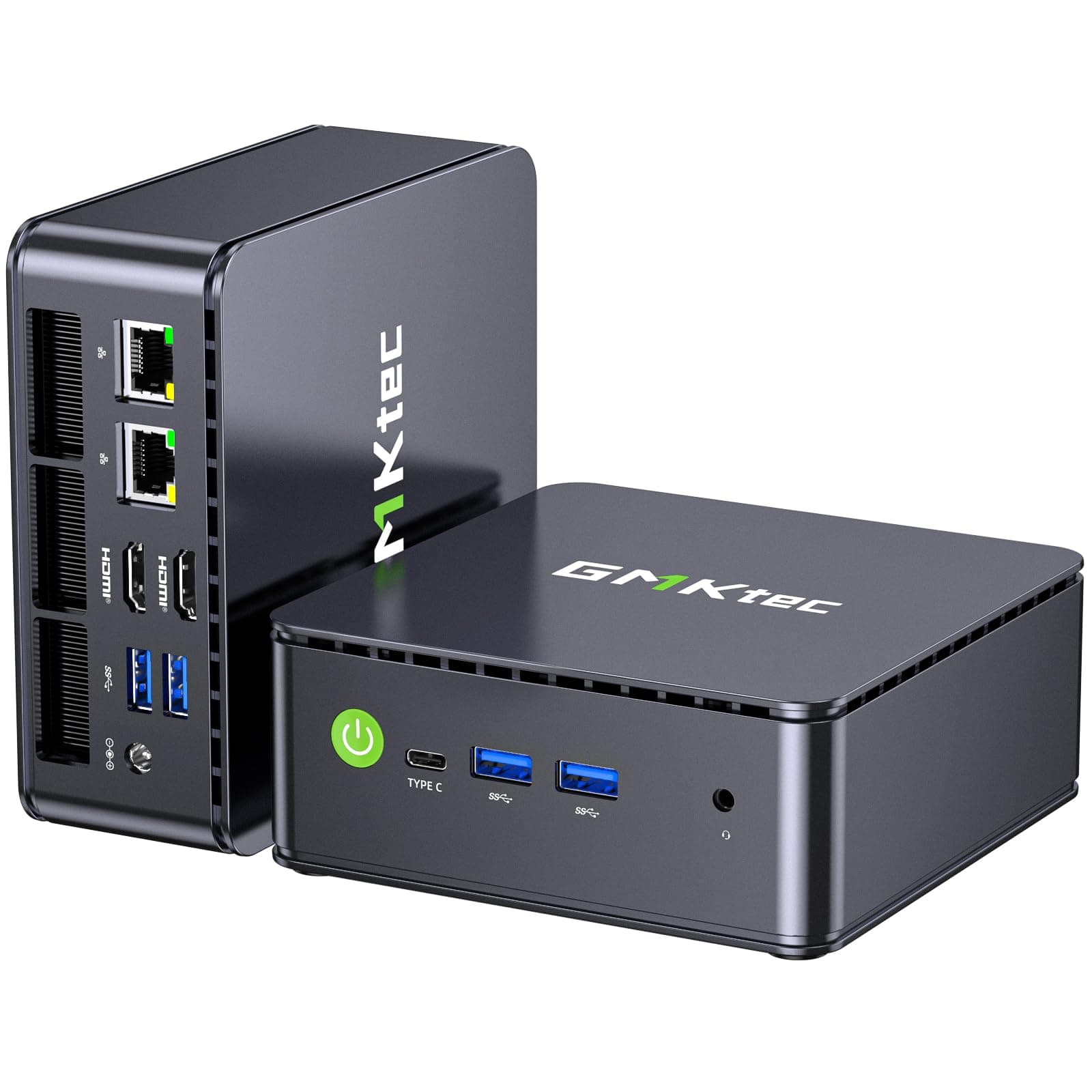 GMKtec Dual 2.5G NIC Mini-PC G11 AMD Ryzen Embedded R2514 (Schlägt 4300U/3500U/N150), 16GB DDR4 (Dual Channel), 512GB PCIe 3.0 M.2 SSD, Mini-Computer Triple-Display/2xUSB 3.2 10Gbit/s/WiFi6E/BT5.2/ Black 16+512