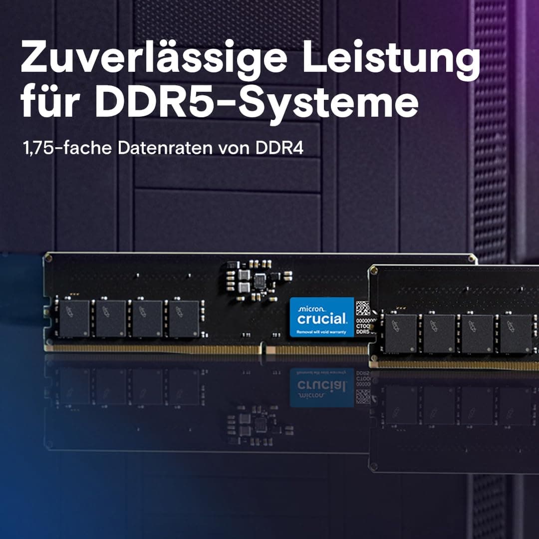 Crucial DDR5 RAM 16GB Kit (2x8GB) 5600MHz, PC Computer Arbeitsspeicher, (auch 5200MHz / 4800MHz) CL46 - CT2K8G56C46U5 Bild 4