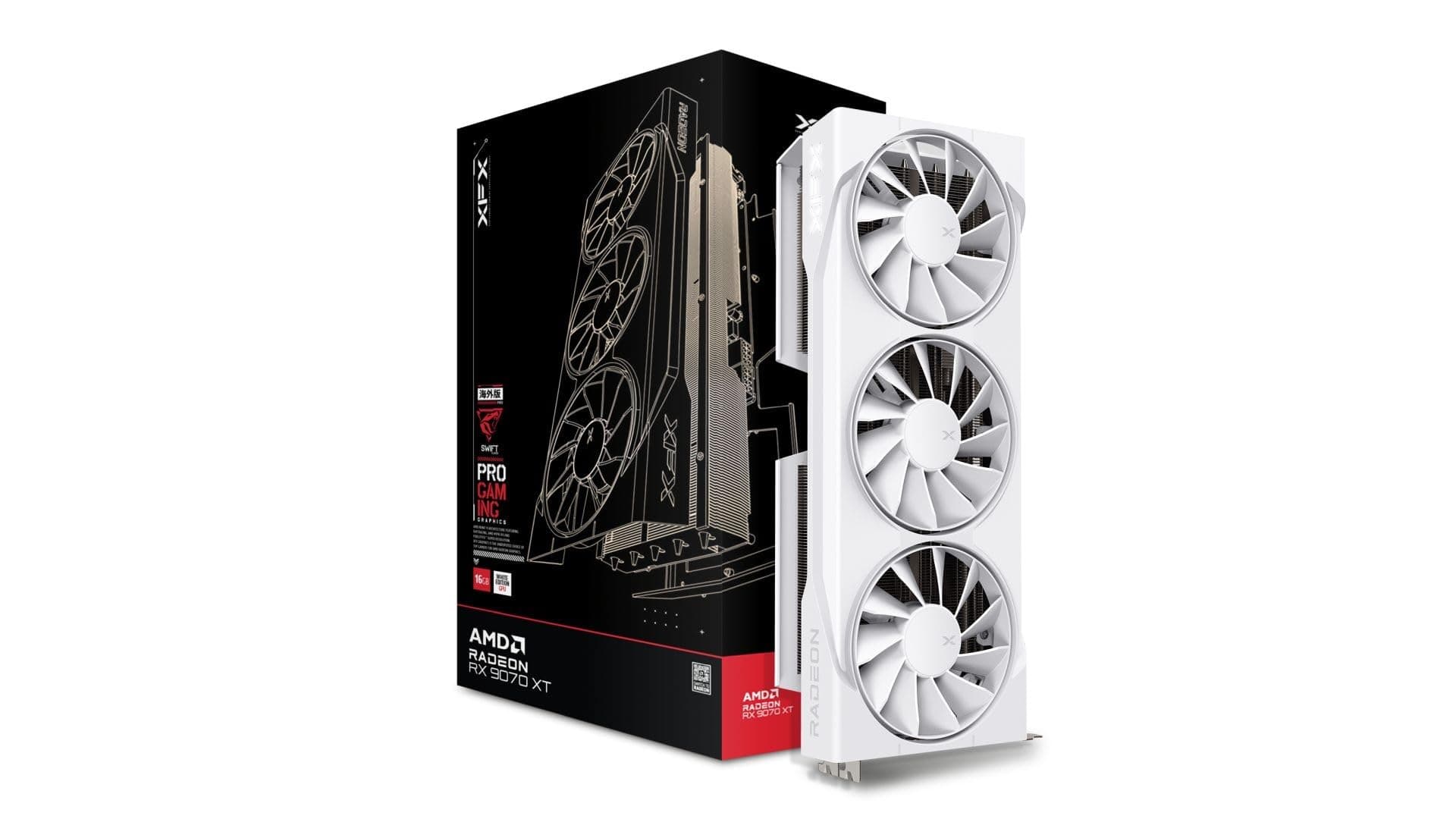 XFX Swift AMD Radeon RX 9070XT Gaming-Lüfter, Weiß, Triple Edition mit 16 GB GDDR6 HDMI 3xDP, AMD RDNA™ 4 (RX-97TSWF3W9) Bild 2