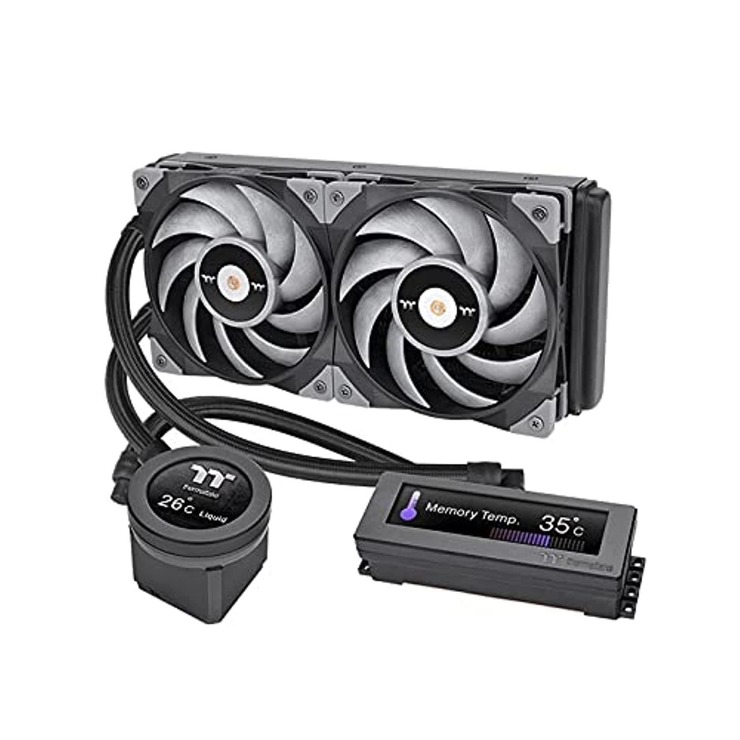 Thermaltake Floe RC Ultra 240 | 240‑mm AIO CPU‑ & RAM‑Wasserkühlung | 2,1″ LCD‑Display | GIF‑Unterstützung | TT RGB Plus 2.0 | Zwei 120‑mm ARGB PWM‑Lüfter