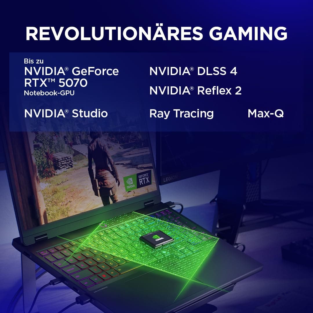 Lenovo Legion 5i Gaming AI Laptop | 15.1" WQXGA 165Hz OLED Display | NVIDIA GeForce RTX 5070 | Intel Core i7-13650HX | 32GB RAM | 1TB SSD | Win11 | QWERTZ | Eclipse Black | 3 Monate GamePass Bild 4