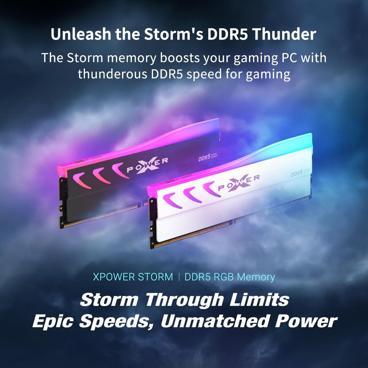 Silicon Power Storm SP032GXLWU64AFDK DDR5 32 GB (2 x 16 GB) RGB 6400 MT/s (PC5-51200) 288-pin CL32 1,4 V UDIMM Desktop-RAM-Speicher mit Kühlkörper, Grau 32GB (2x16GB) 6400MT/s CL32 Grau (RGB) Bild 5