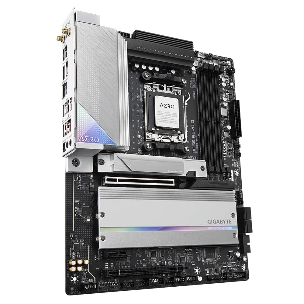 GIGABYTE B650 AERO G Mainboard - Unterstützt AMD Ryzen 9000er-Serie CPUs, bis zu 8000 MHz DDR5 (OC), 1xPCIe 5.0 + 2xPCIe 4.0 M.2, 2,5 GbE LAN, WiFi 6E, USB 3.2 Gen 2 Bild 7