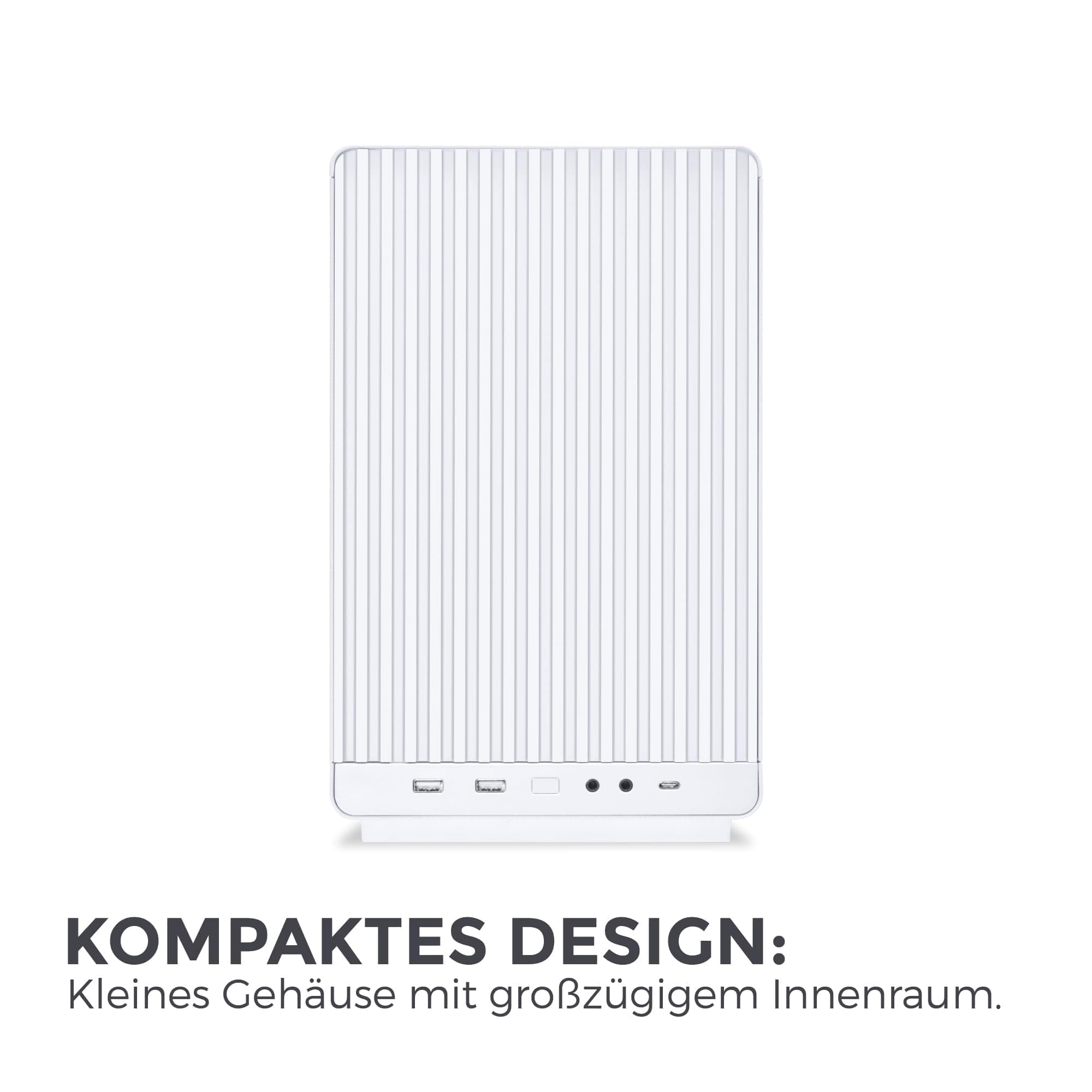 Lian Li DAN Cases A3-mATX PC-Gehäuse, anpassbares Layout, 415 mm GPU-Klarheit, unterstützt bis zu 360 mm Radiatoren, Stahl, Kunststoff, Weiß Weiß/Flyaway Orchidee Mesh Bild 4