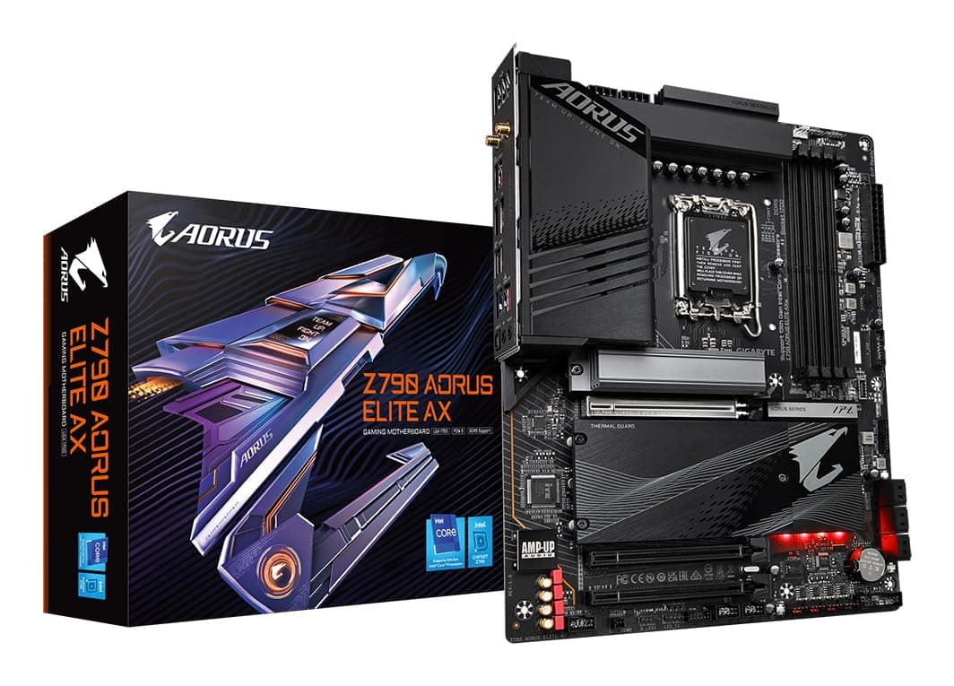 GIGABYTE Z790 AORUS Elite AX Motherboard - Unterstützt Intel Core 14th Gen CPUs, 16+2+1 Phase Digital VRM, 7600MHz DDR5 (OC), 4X PCIe 4.0 M.2, 2.5GbE LAN, USB 3.2 Gen 2x2 Bild 2