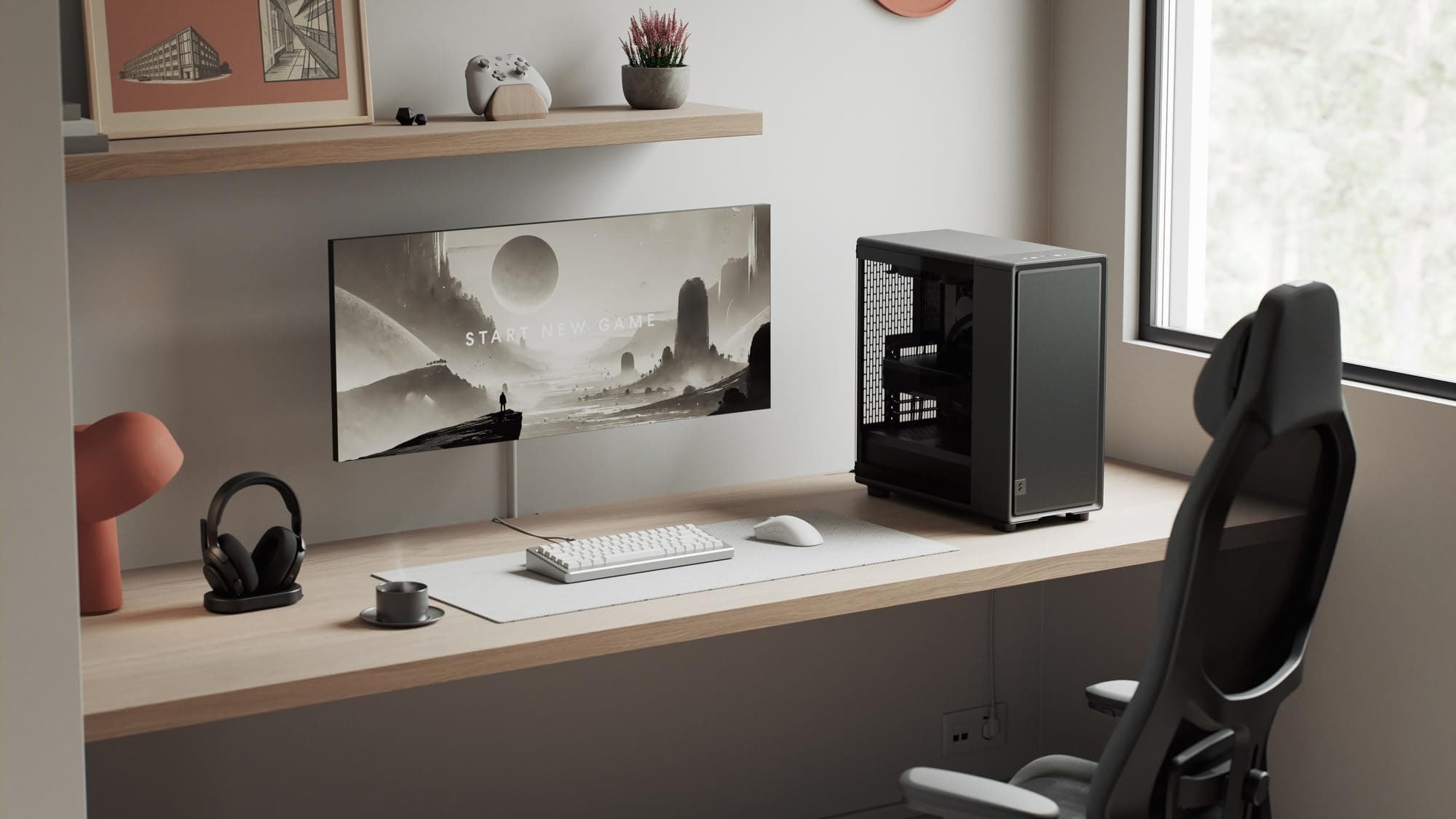 Fractal Design Epoch Schwarz - Leicht getöntes Seitenteil aus gehärtetem Glas - Gaming-PC-Gehäuse - Mesh-Frontpanel - DREI Momentum 12-Lüfter inkl. - Geräumiger Innenraum - ATX/mATX/ITX Unterstützung Tempered Glass Schwarz/schiere Freude Epoch Bild 3