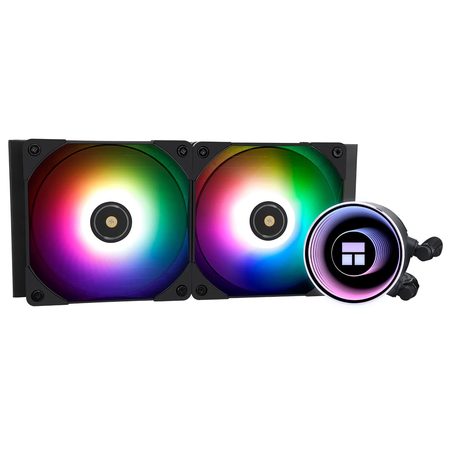 Thermalright Frozen Notte 240 Schwarzer Argb V2 Wasserkühlung CPU-Kühler, 240 Spezifikation CPU Flüssigkühler,doppelte PWM-Lüfter,S-FDB-Lager,geeignet für AM4/AM5, Intel LGA 1851/1700/115x/1200/2011 Bild 2