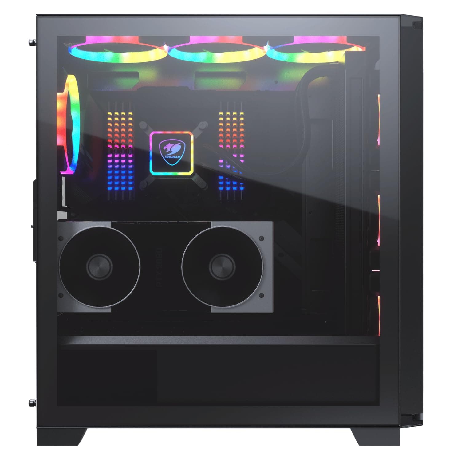 Cougar DarkBlader X5 RGB Distinctive RGB Mid-Tower Gehäuse mit überlegenem Luftstrom, 3 x ARGB VK120 Lüfter und einem kristallklaren gehärteten Glas Links Panel CGR-5UM3TB-X5-RGB Bild 7