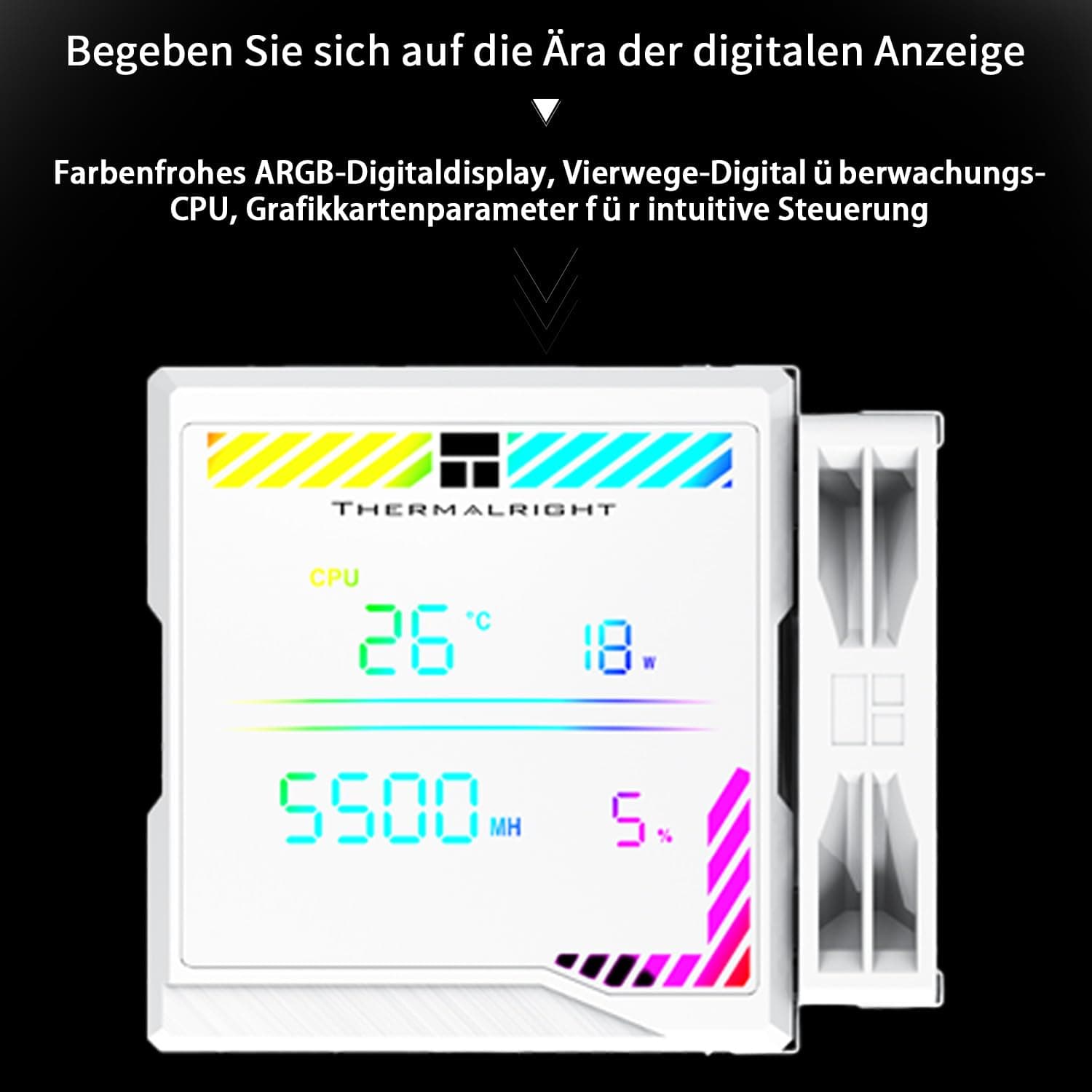 Thermalright TR Peerless Assassin 140 Digital White CPU Kühler Air mit 6 Heatpipes, Magnetische Display Board Abdeckung, Double Towers und Lüfter, für AM4/AM5 und Intel lga1700/1851/1200/2011 Bild 6