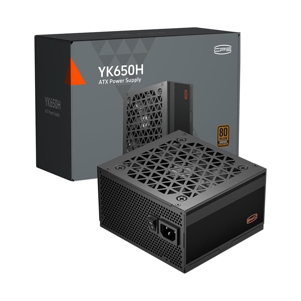 PCCOOLER CPS YK650H, ATX 650W Netzteil - 80 Plus Bronze Zertifizierung - Geringes Geräusch - Flach geprägtes Kabel - Nicht modular