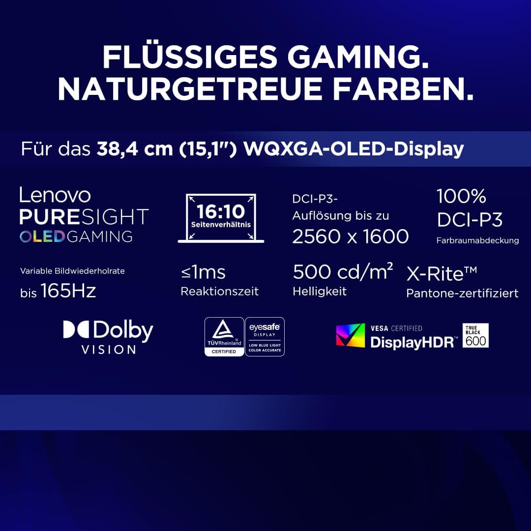 Lenovo Legion 5i Gaming AI Laptop | 15.1" WQXGA 165Hz OLED Display | NVIDIA GeForce RTX 5070 | Intel Core i7-13650HX | 32GB RAM | 1TB SSD | Win11 | QWERTZ | Eclipse Black | 3 Monate GamePass Bild 7