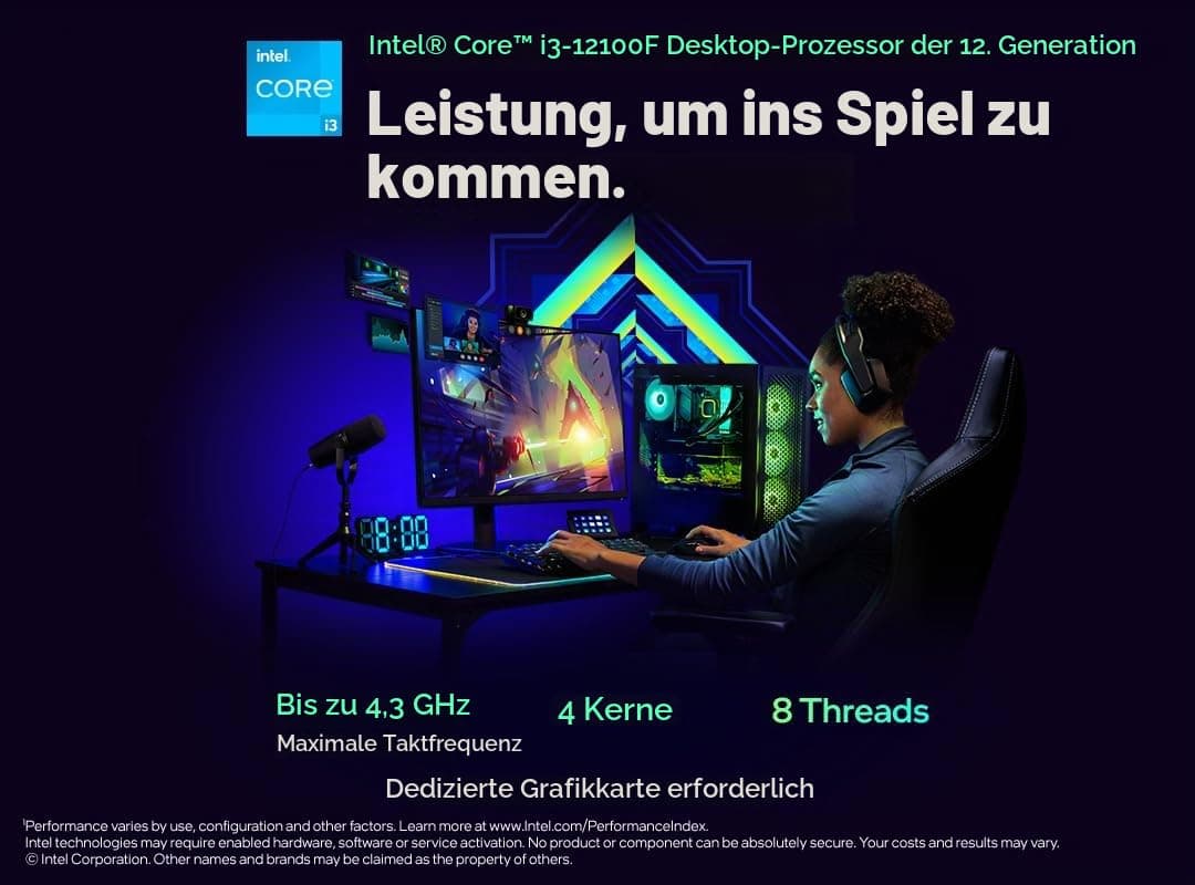 Intel Core i3 12100F (12. Gen.) 3.3 GHz 4 Kerne 8 Threads 12 MB Cache-Speicher LGA1700 Socket Box Bild 5