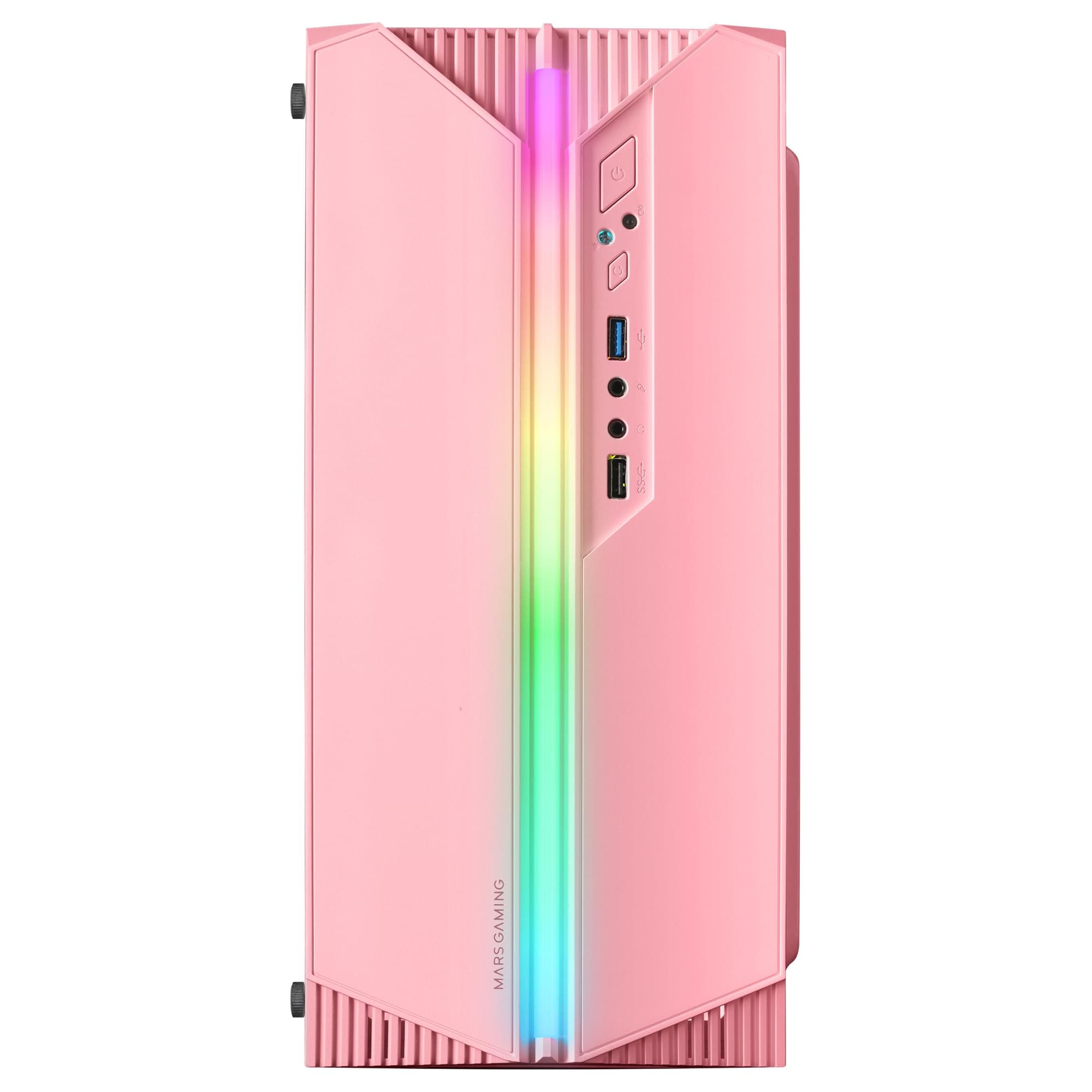 Mars Gaming MC-S1, Gehäuse PC Micro-ATX Ultra-Kompakt, 12-Mode ARGB Frontbeleuchtung, FRGB Lüfter, Full Side Window Gaming Gehäuse, Unterstützt Flüssigkeitskühler bis 120mm, Rosa MC-S1 MicroATX Rosa Bild 5