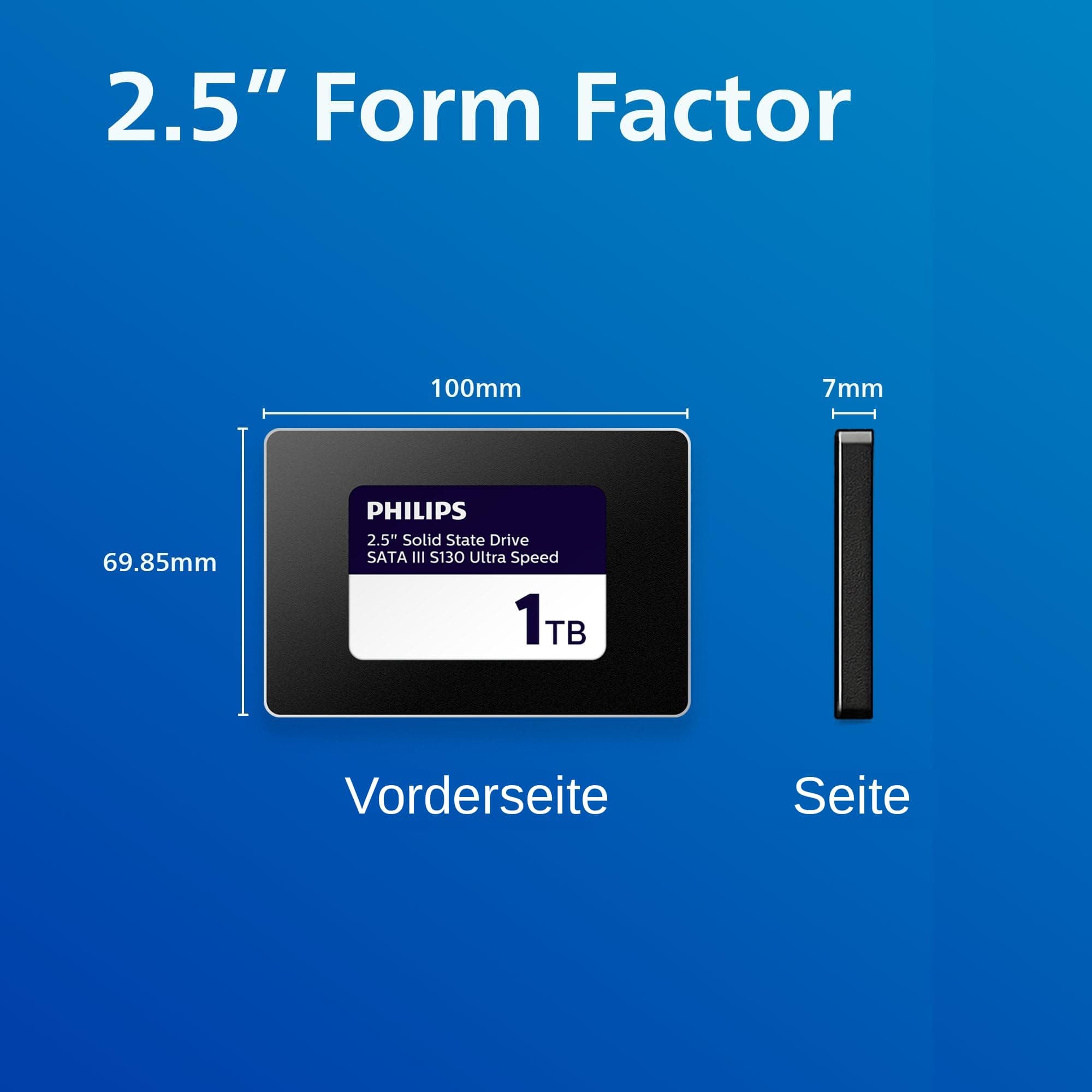 PHILIPS Interne SSD 2.5" SATA III 1 TB S130 Ultra Speed, Lesegeschwindigkeit bis zu 550 MB/s 1 TB Sata 2,5" Ultraspeed Bild 7