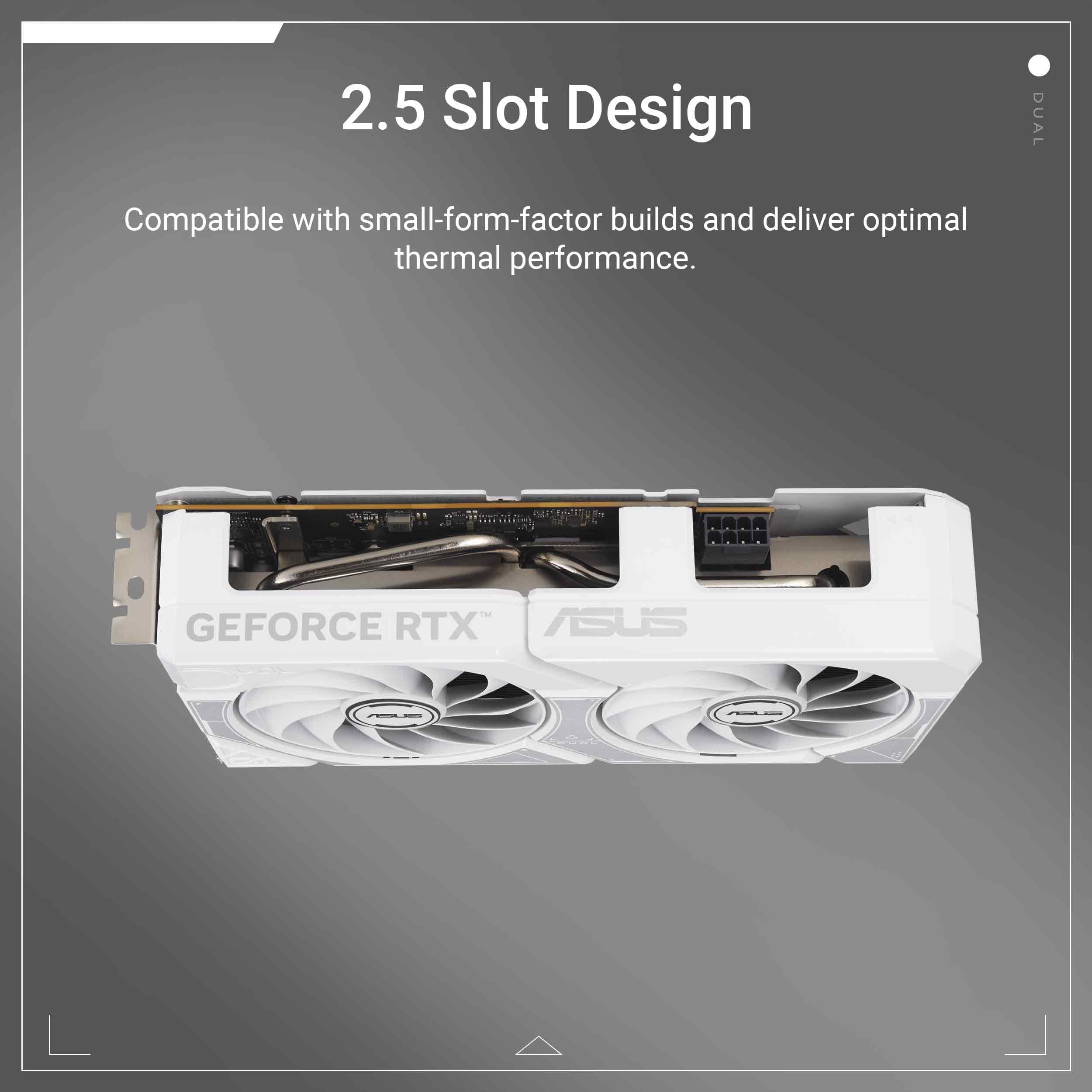 ASUS Dual GeForce RTX 5060 8GB GDDR7 White OC Edition Gaming Grafikkarte (Nvidia Blackwell und DLSS 4, 2,5-Slot Design, PCIE 5.0, 1x HDMI 2.1b, 3X DisplayPort 2.1b, WeiÃŸ, DUAL-RTX5060-O8G-WHITE) Bild 3